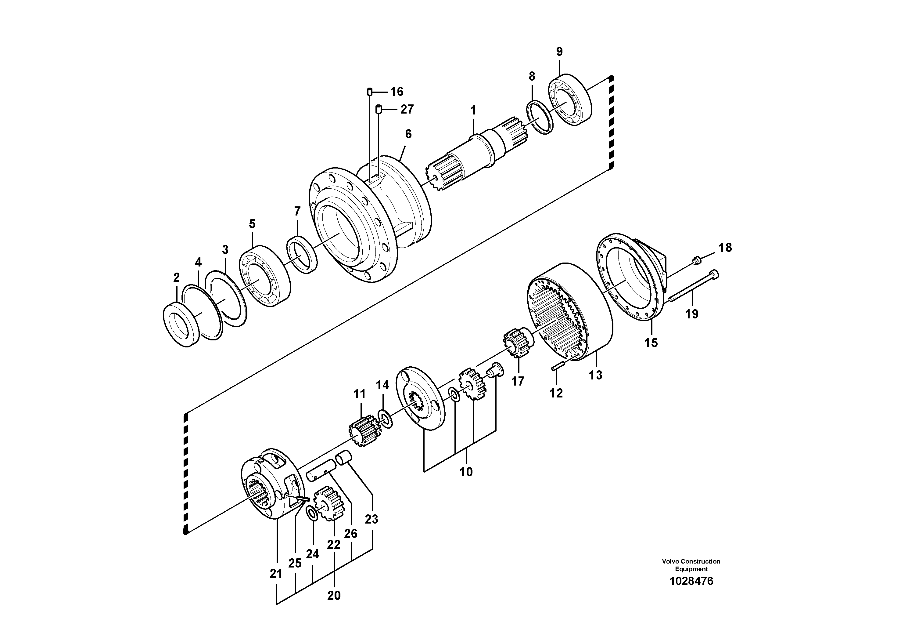 Схема запчастей Volvo EC700B - 99121 Swing gearbox EC700B
