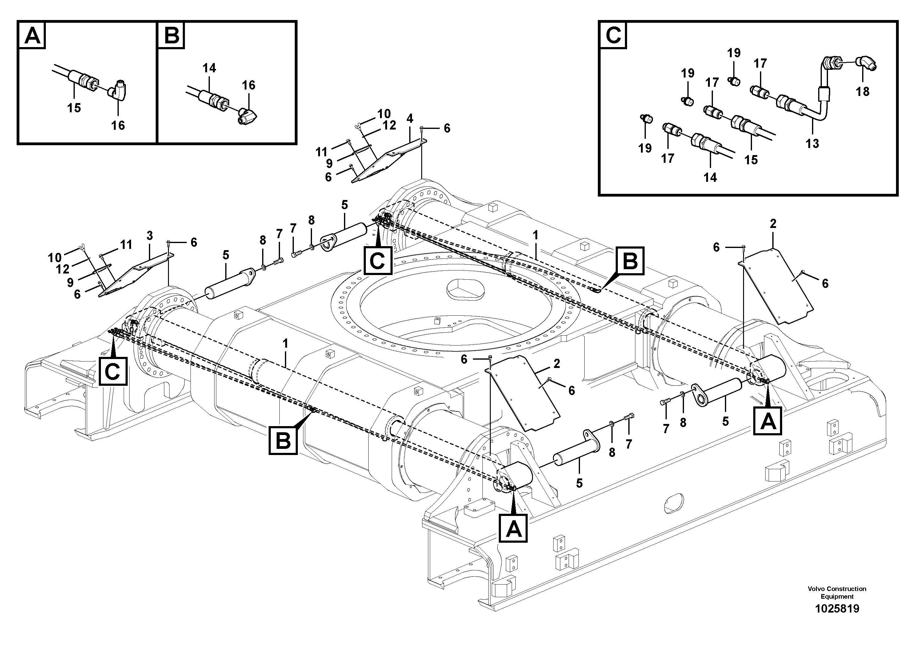 Схема запчастей Volvo EC700B - 59092 Cylinder, undercarriage frame retractable EC700BHR HIGH REACH DEMOLITION