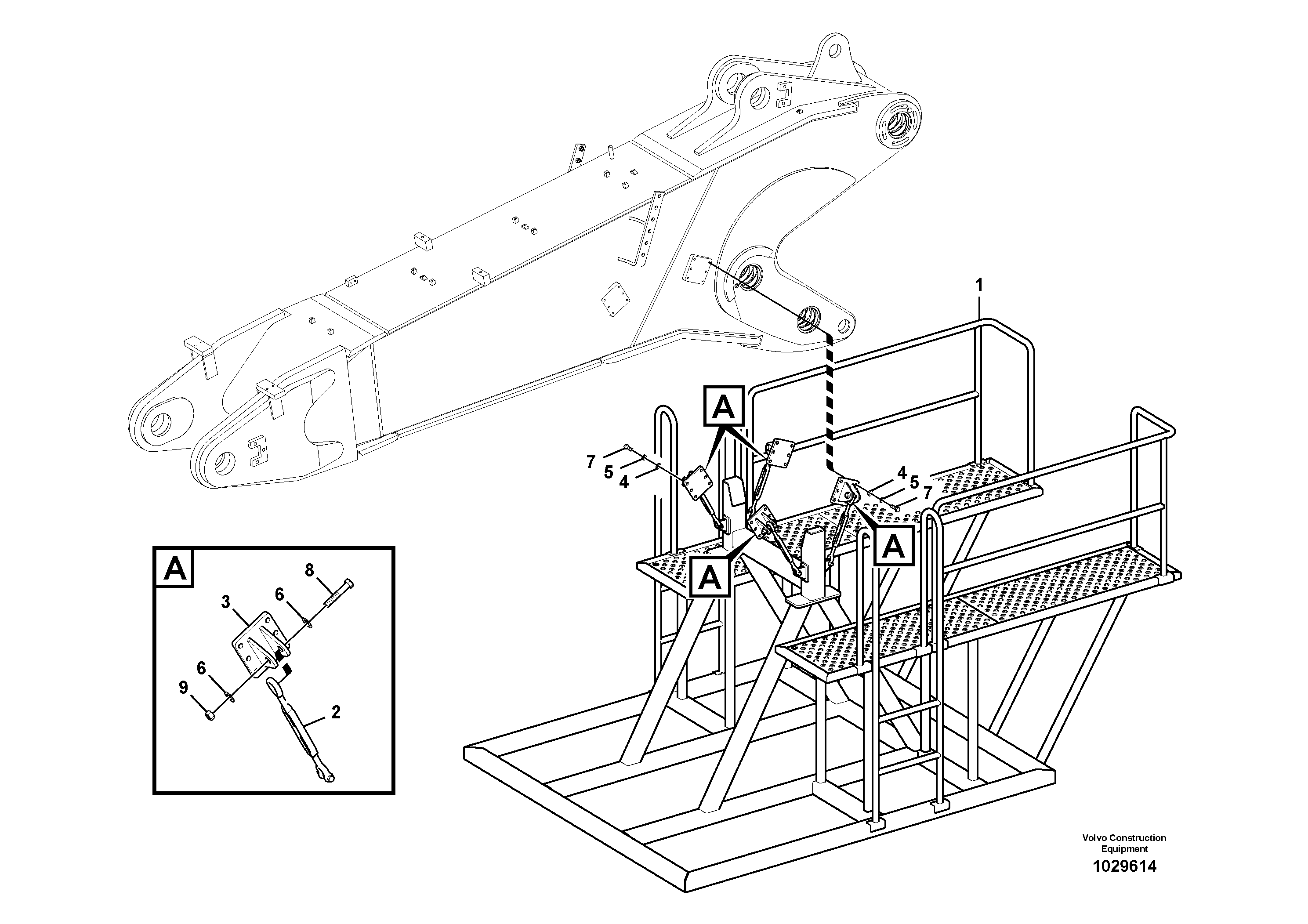 Схема запчастей Volvo EC700B - 83651 Cradle for digging boom EC700BHR HIGH REACH DEMOLITION
