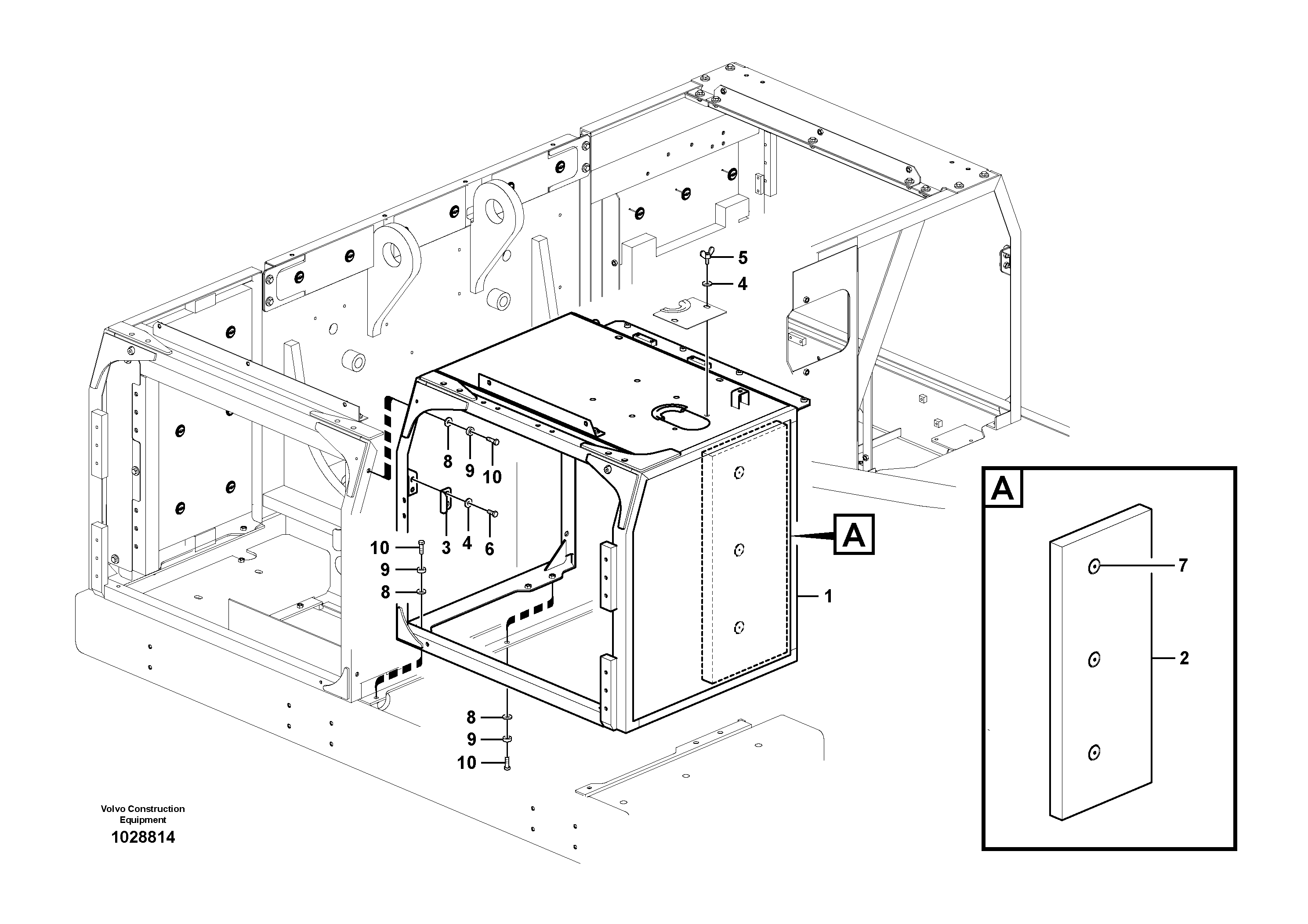 Схема запчастей Volvo EC700B - 21030 Cowl frame EC700B
