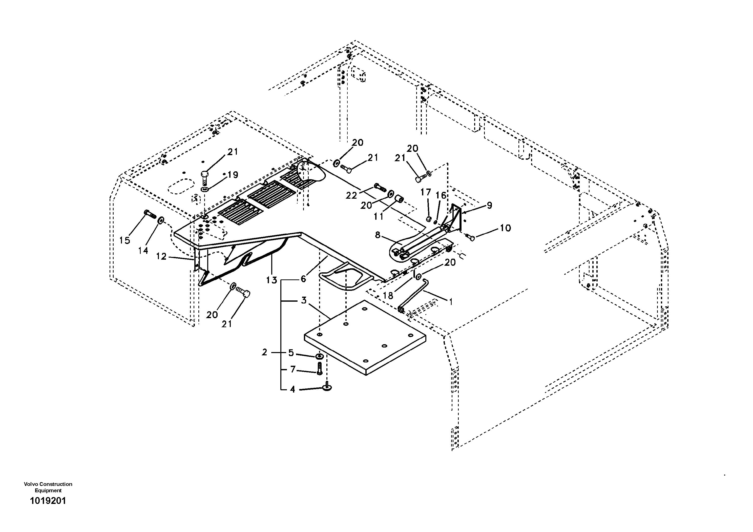 Схема запчастей Volvo EC700B - 23051 Cover, control valve EC700B