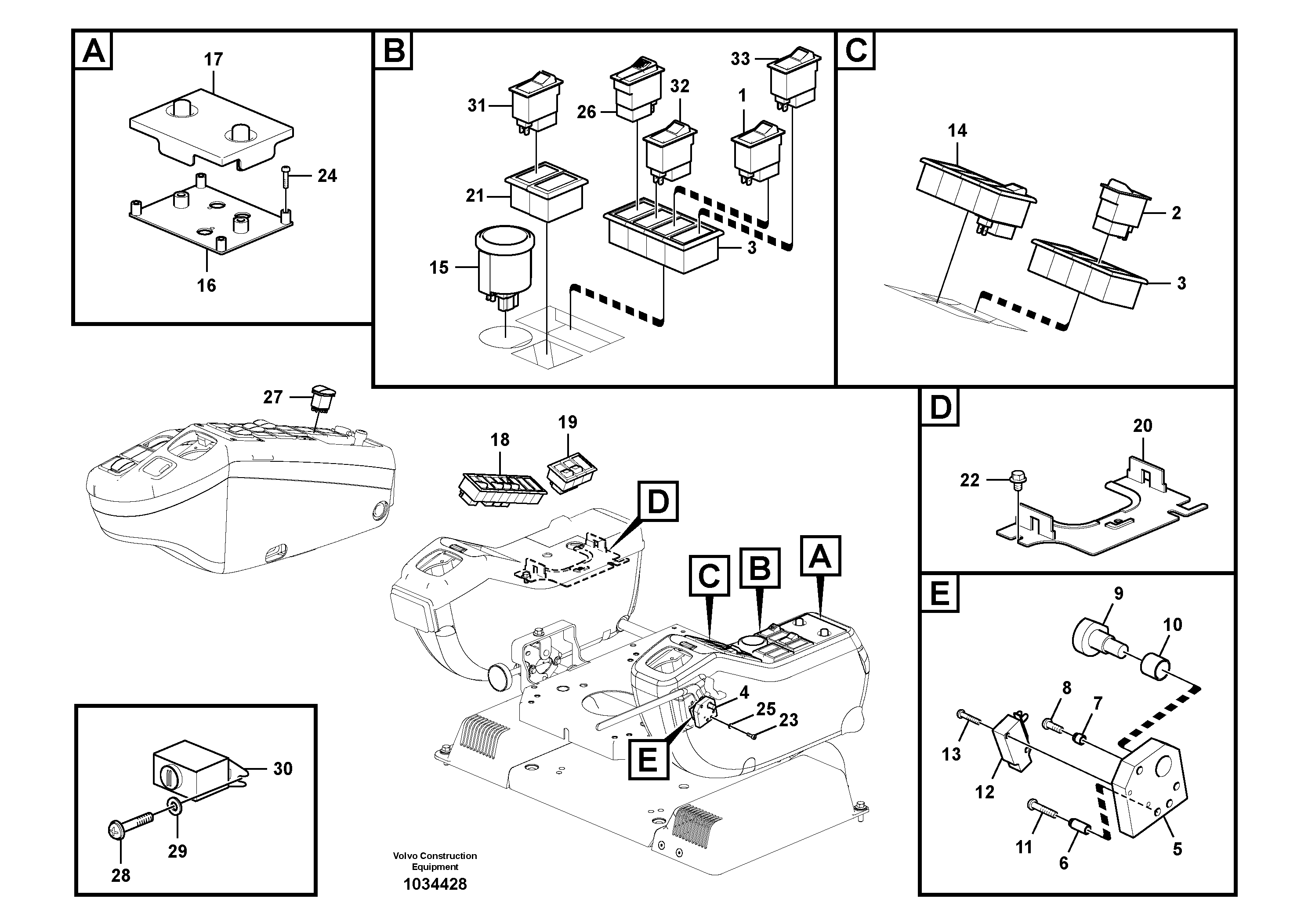 Схема запчастей Volvo EC700B - 84611 Switch, emergency EC700BHR HIGH REACH DEMOLITION