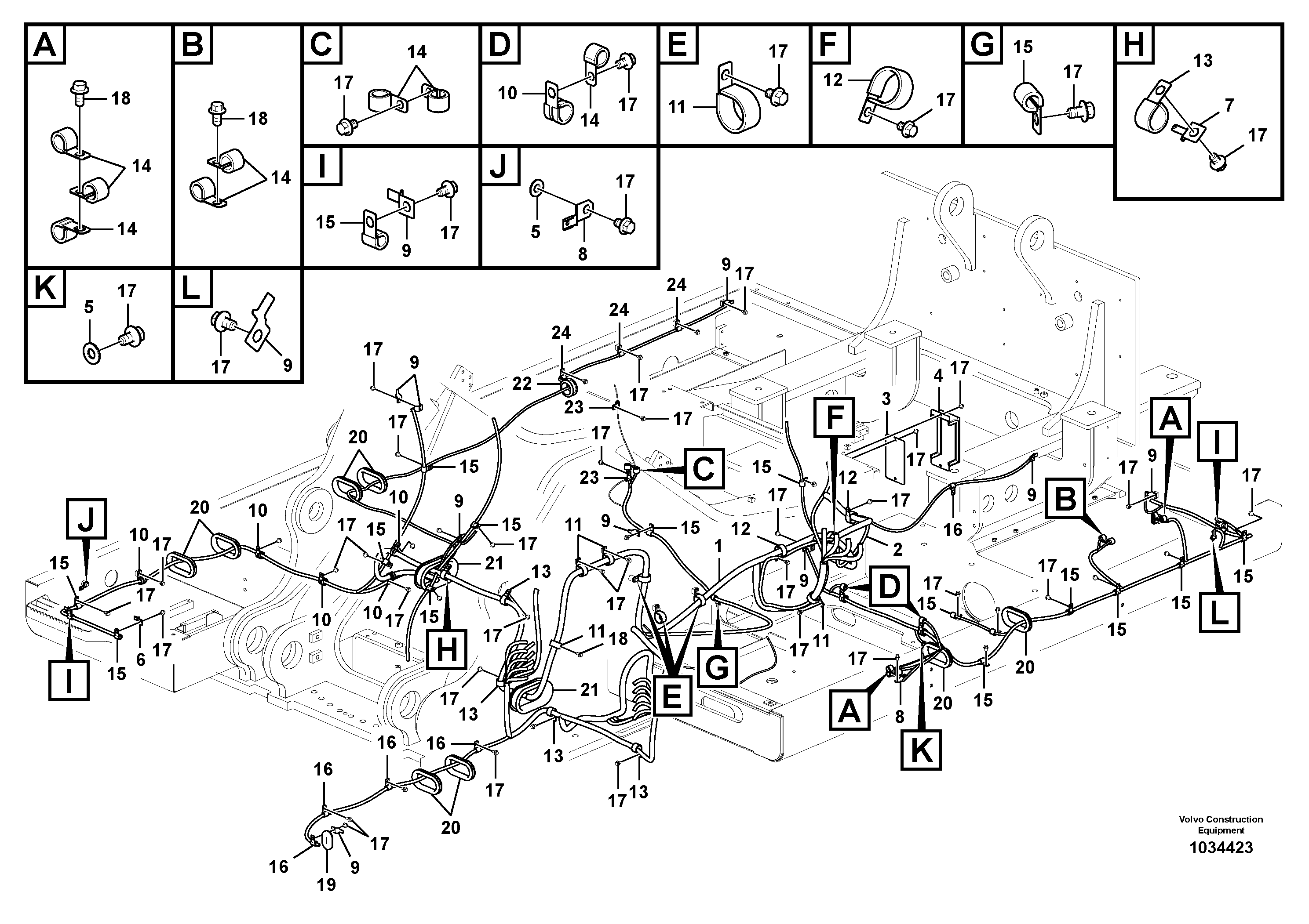 Схема запчастей Volvo EC700B - 22547 Cable and wire harness, main EC700BHR HIGH REACH DEMOLITION