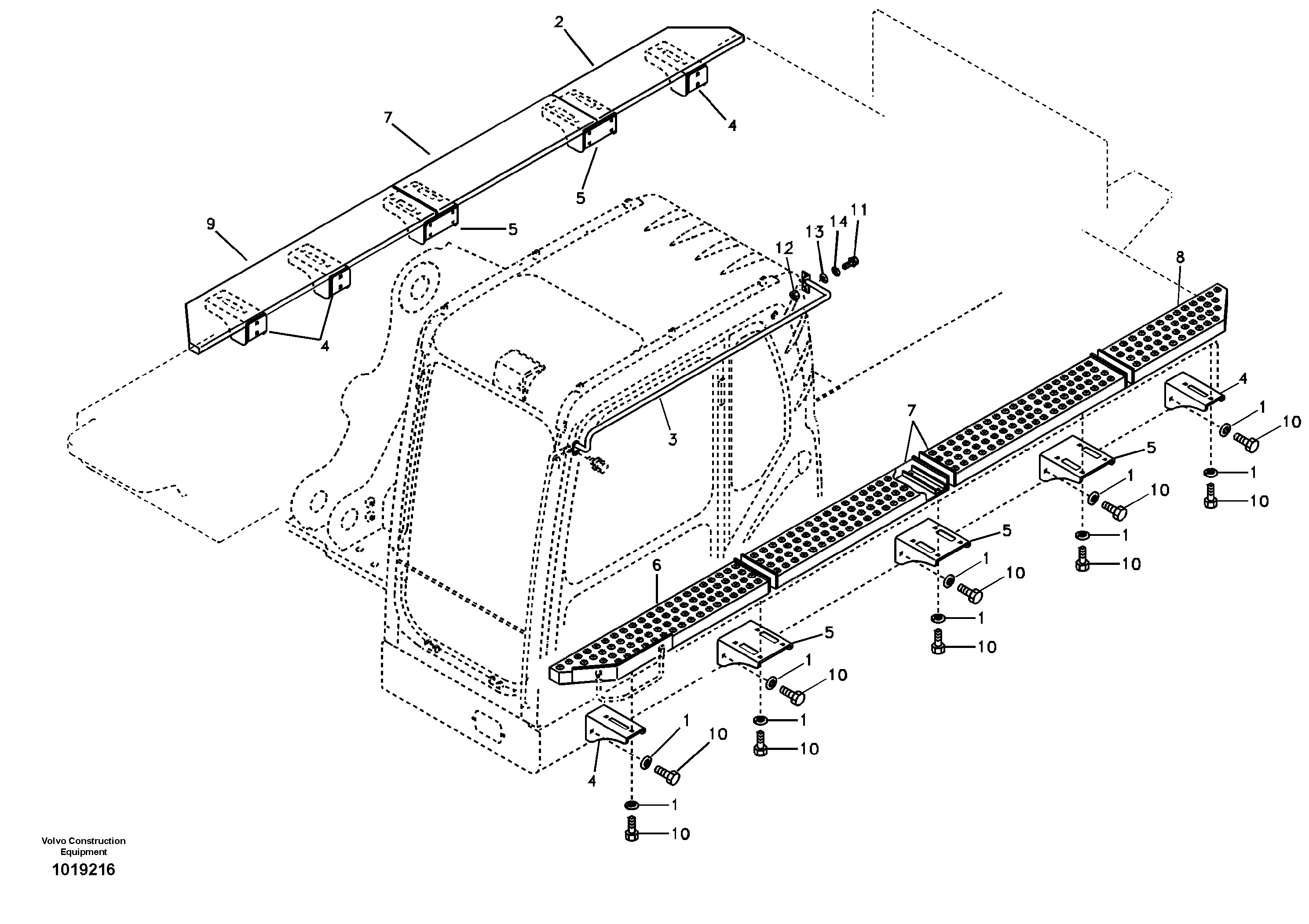 Схема запчастей Volvo EC700B - 74391 Walk Way EC700B