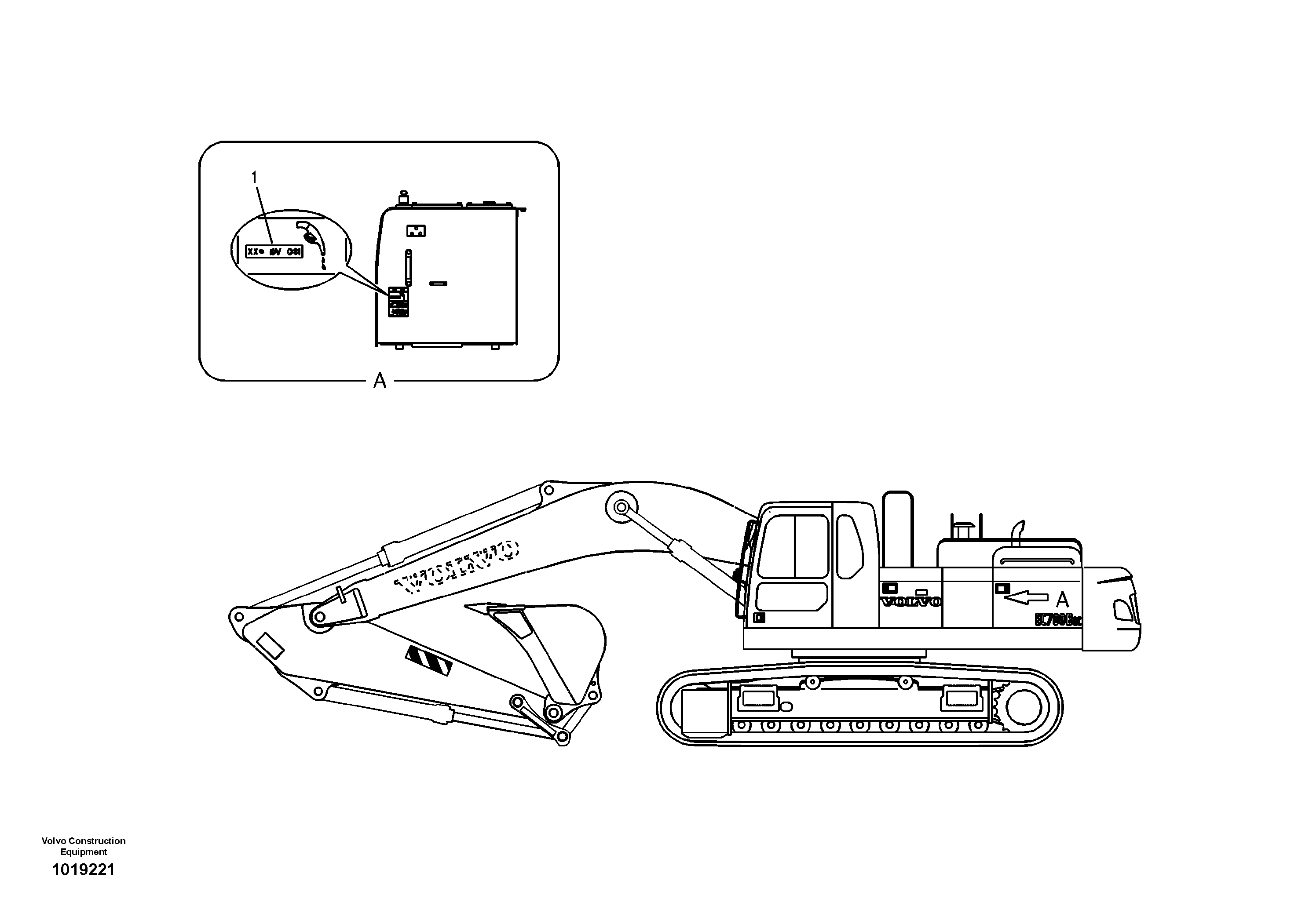 Схема запчастей Volvo EC700B - 25575 Decal, outer location EC700B