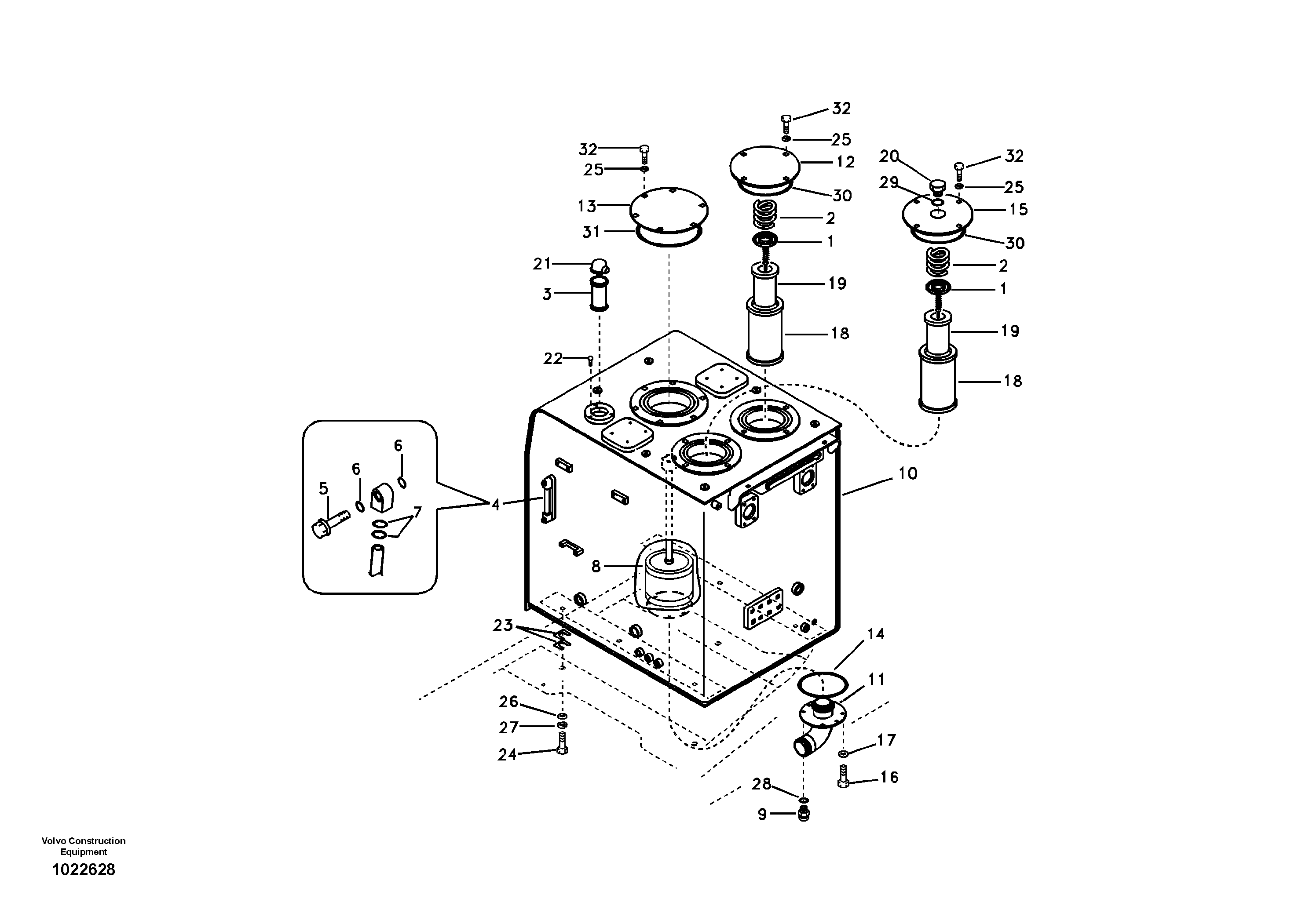 Схема запчастей Volvo EC700B - 22471 Гидробак EC700B