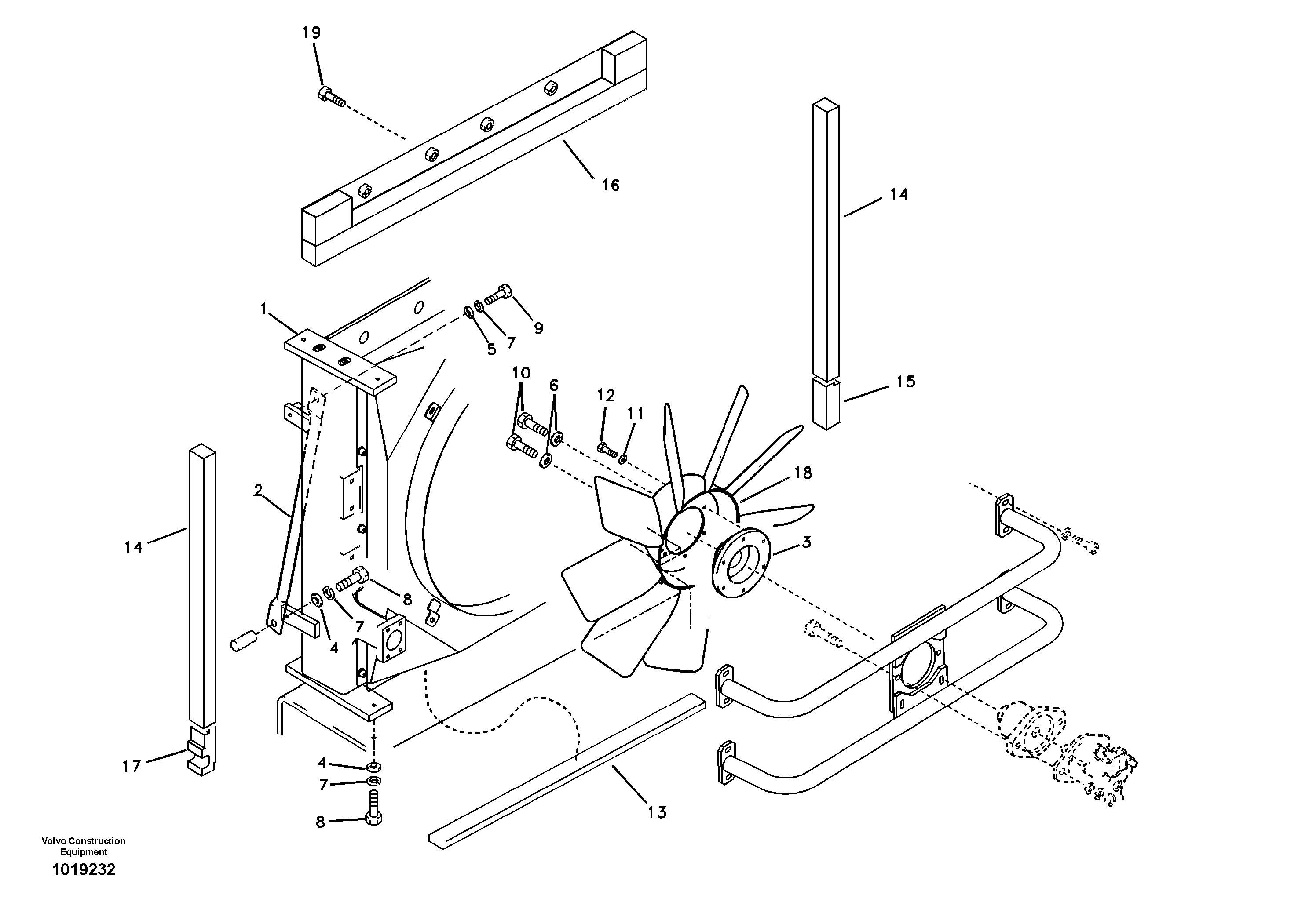 Схема запчастей Volvo EC700B - 22490 Hydraulic system, oil cooler mount EC700B