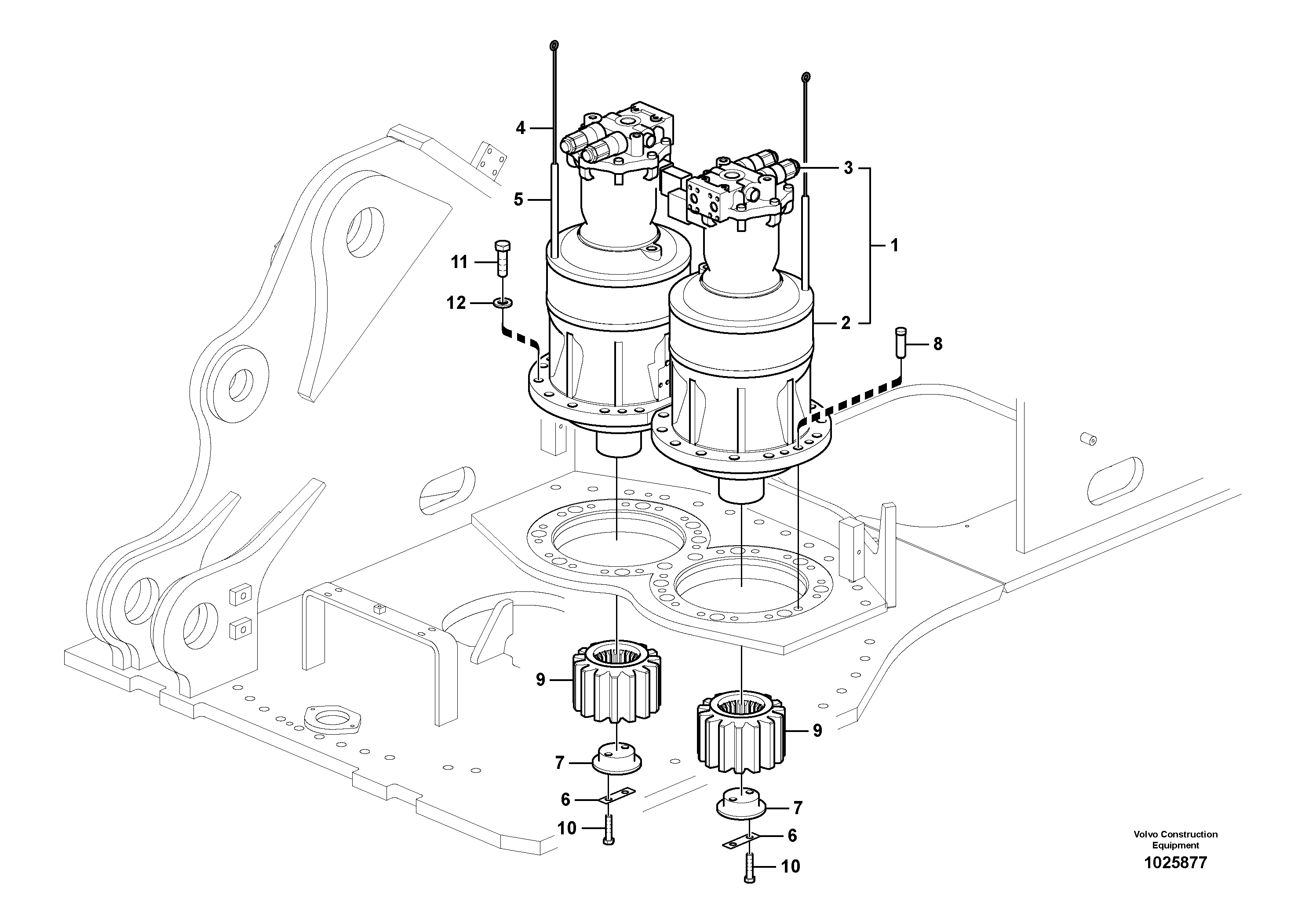 Схема запчастей Volvo EC700B - 70803 Swing motor with mounting parts EC700BHR HIGH REACH DEMOLITION