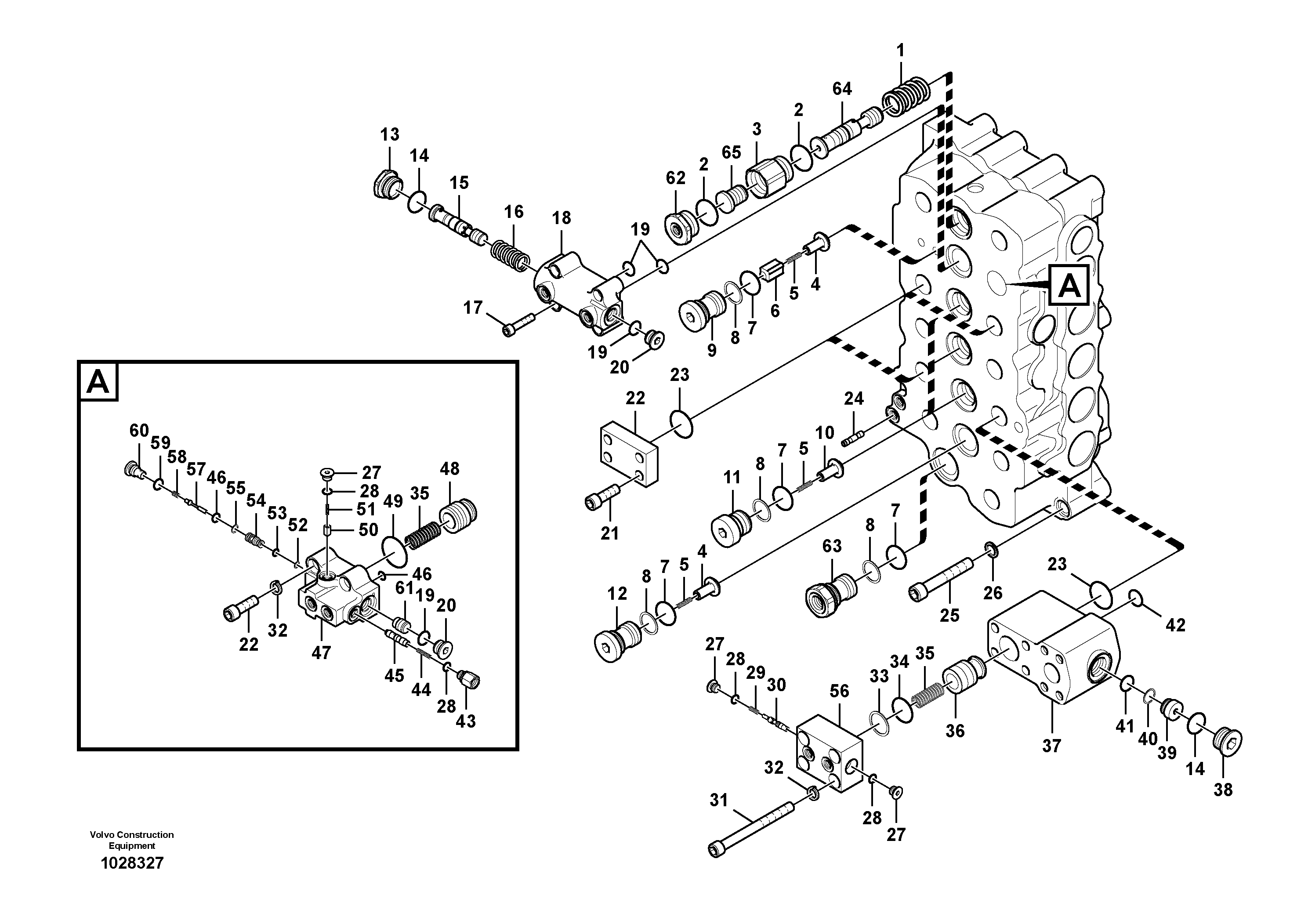 Схема запчастей Volvo EC700B - 23851 Гидрораспределитель (главный управляющий клапан) EC700B