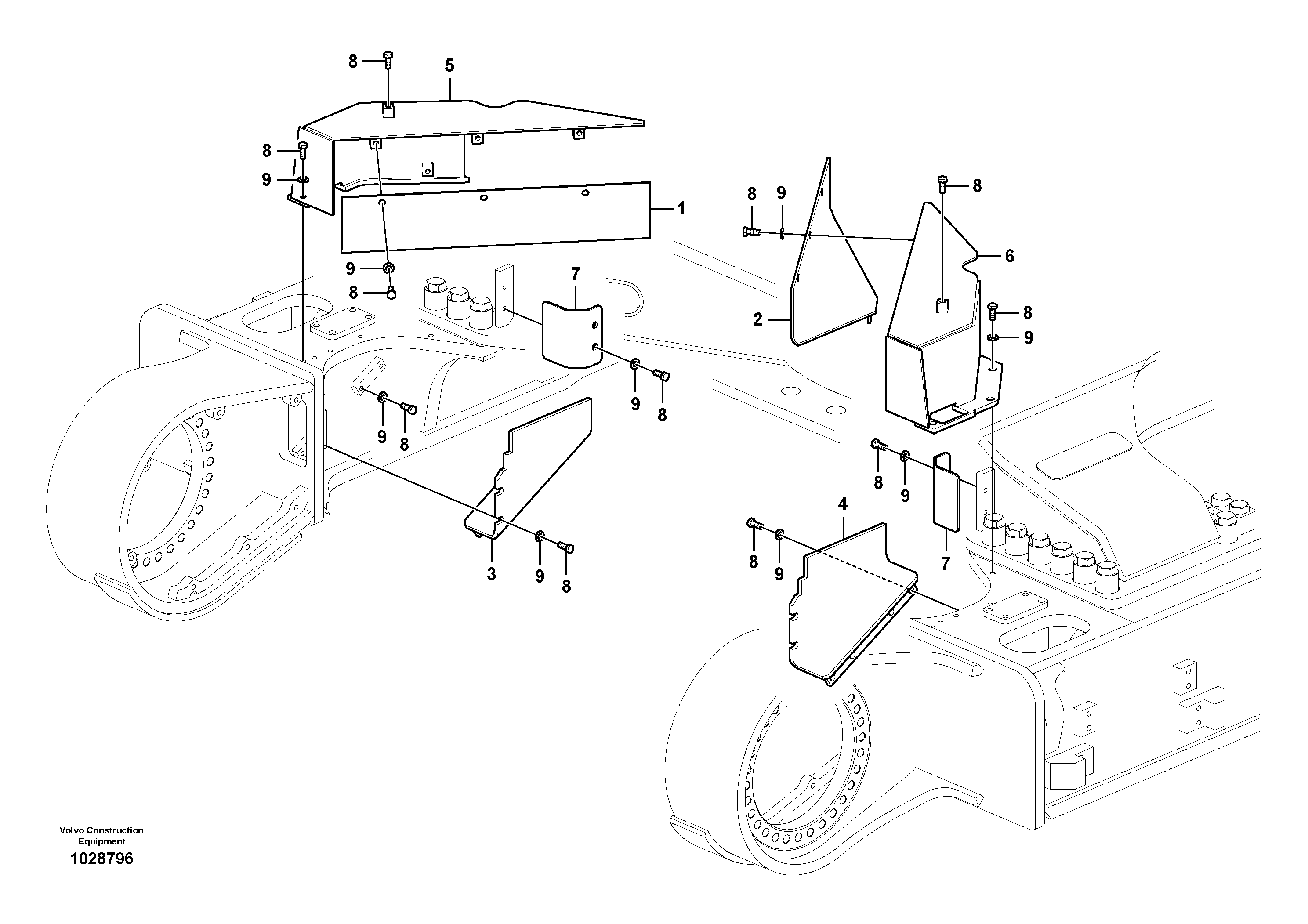Схема запчастей Volvo EC700B - 54781 Protecting Plate, Retractable EC700BHR HIGH REACH DEMOLITION