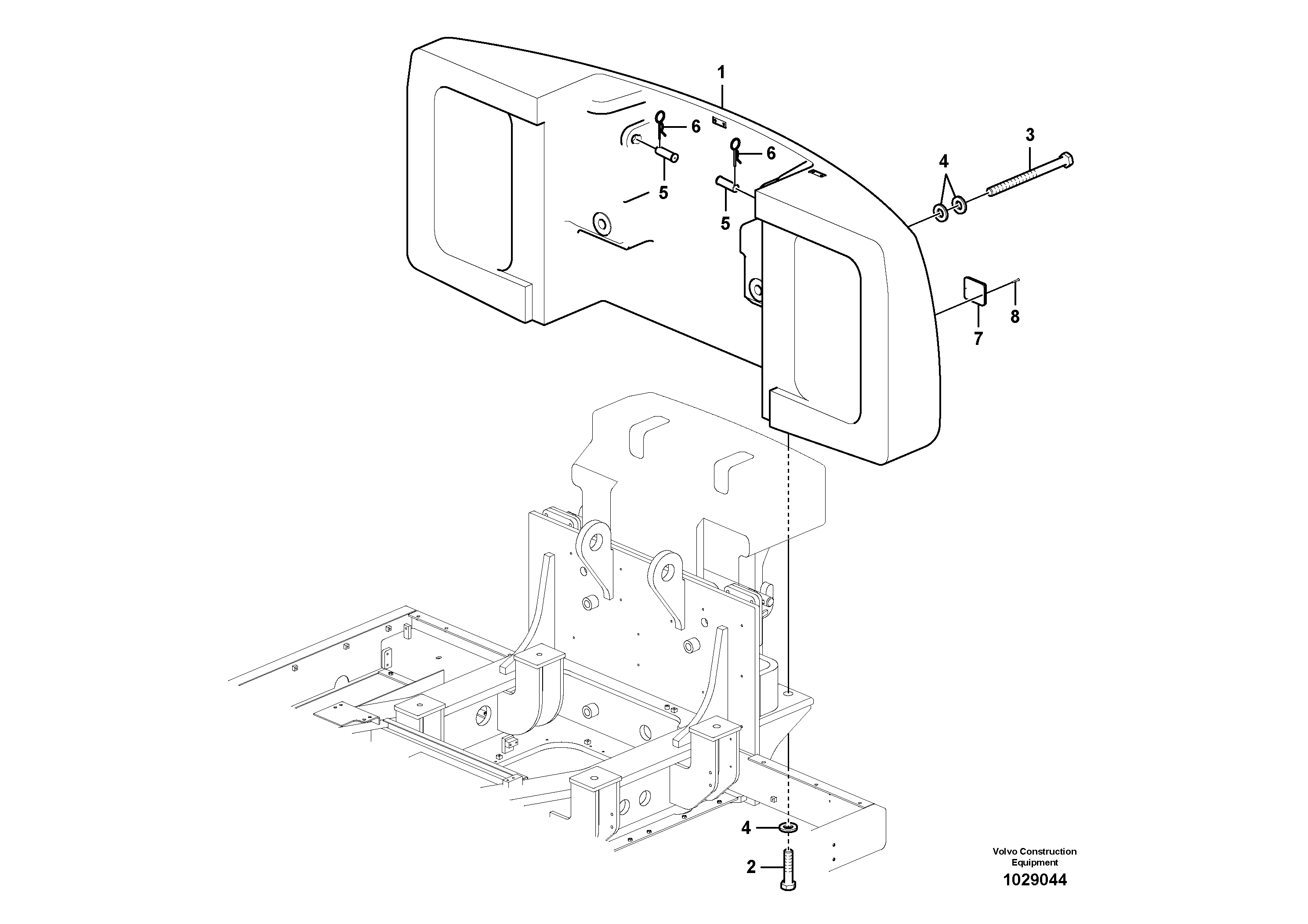 Схема запчастей Volvo EC700B - 97616 Counterweights, Removal EC700BHR HIGH REACH DEMOLITION
