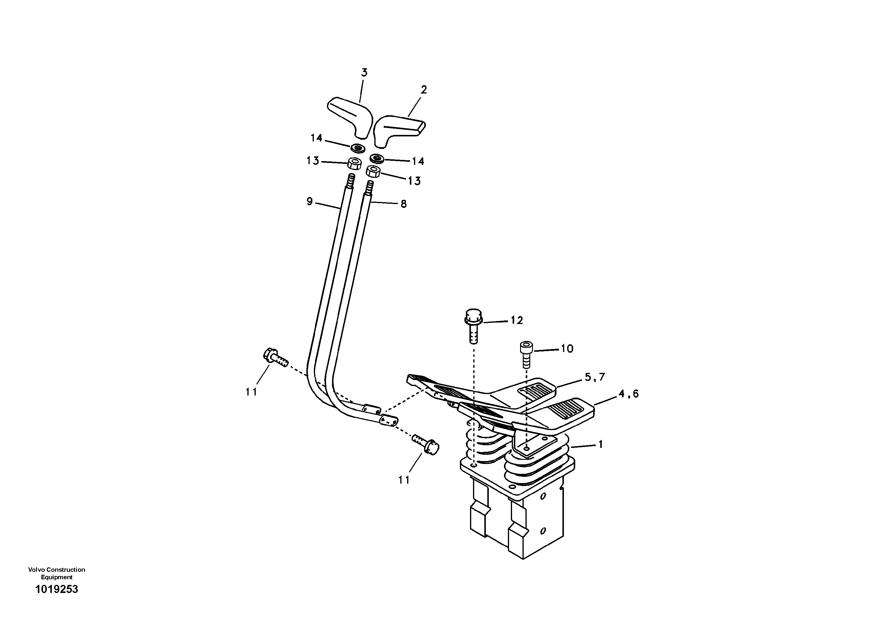 Схема запчастей Volvo EC700B - 29226 Remote control valve pedal with fitting parts EC700B
