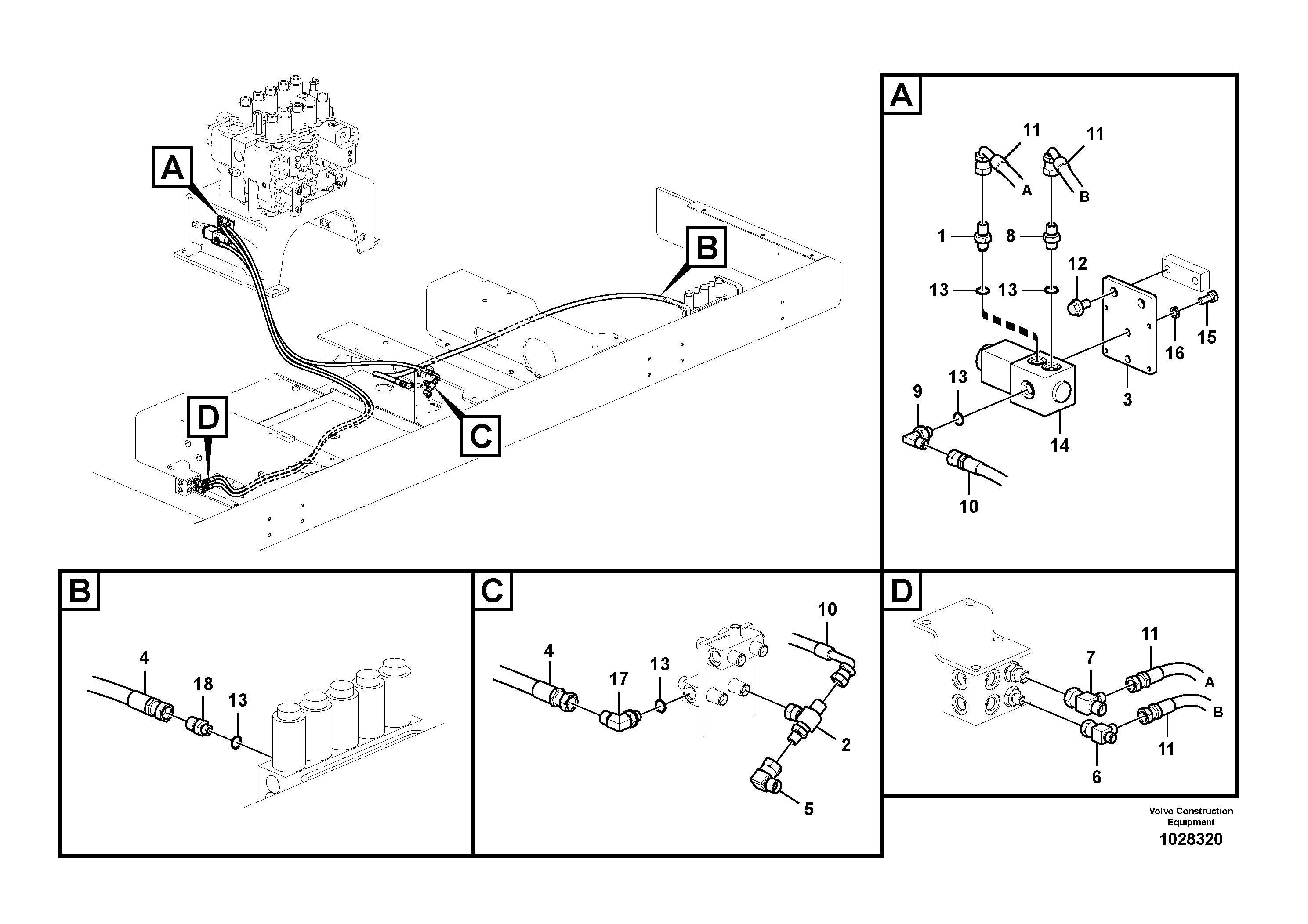Схема запчастей Volvo EC700B - 30302 Servo system, hammer and shear EC700B