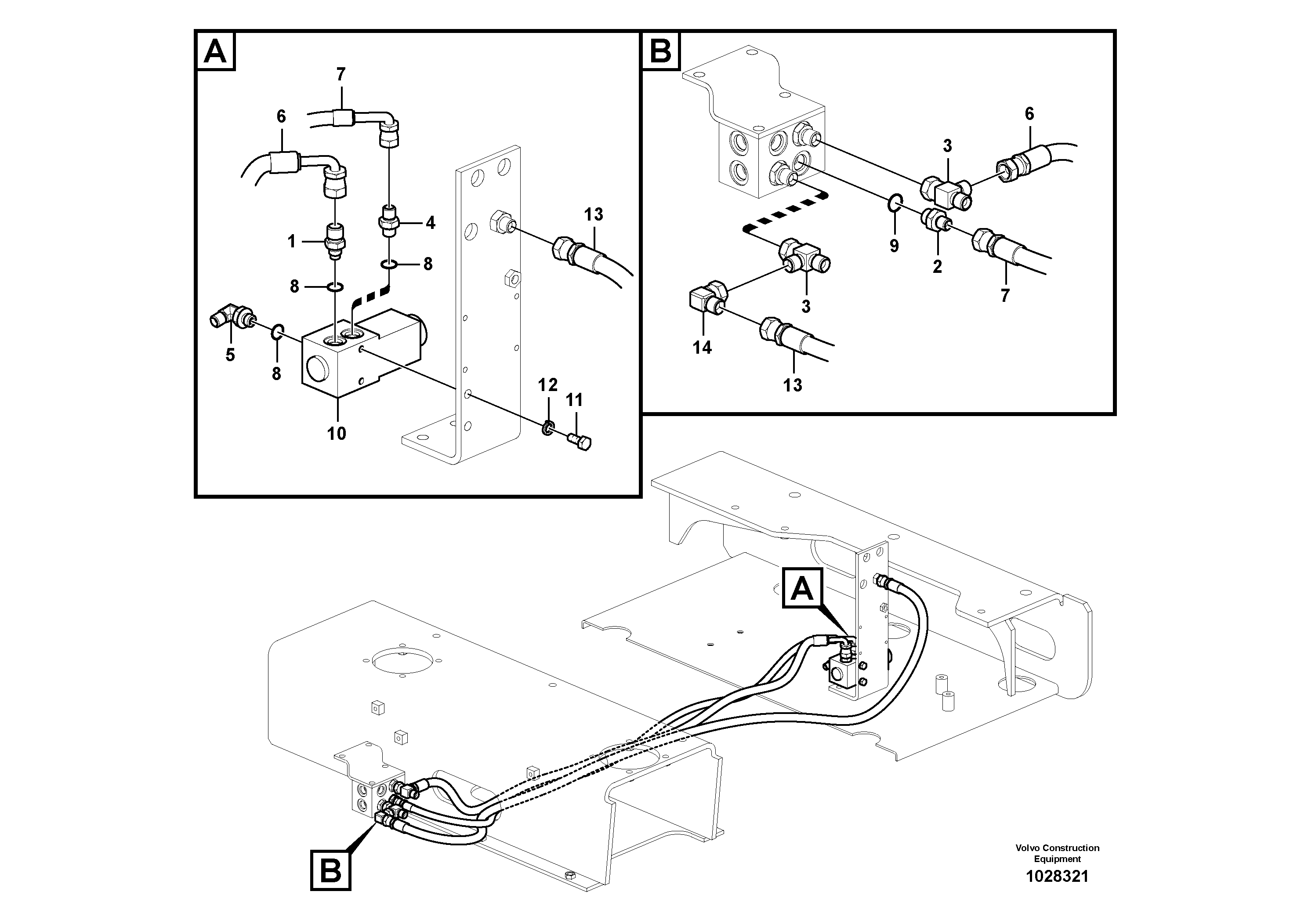 Схема запчастей Volvo EC700B - 30303 Servo system, hammer and shear EC700B