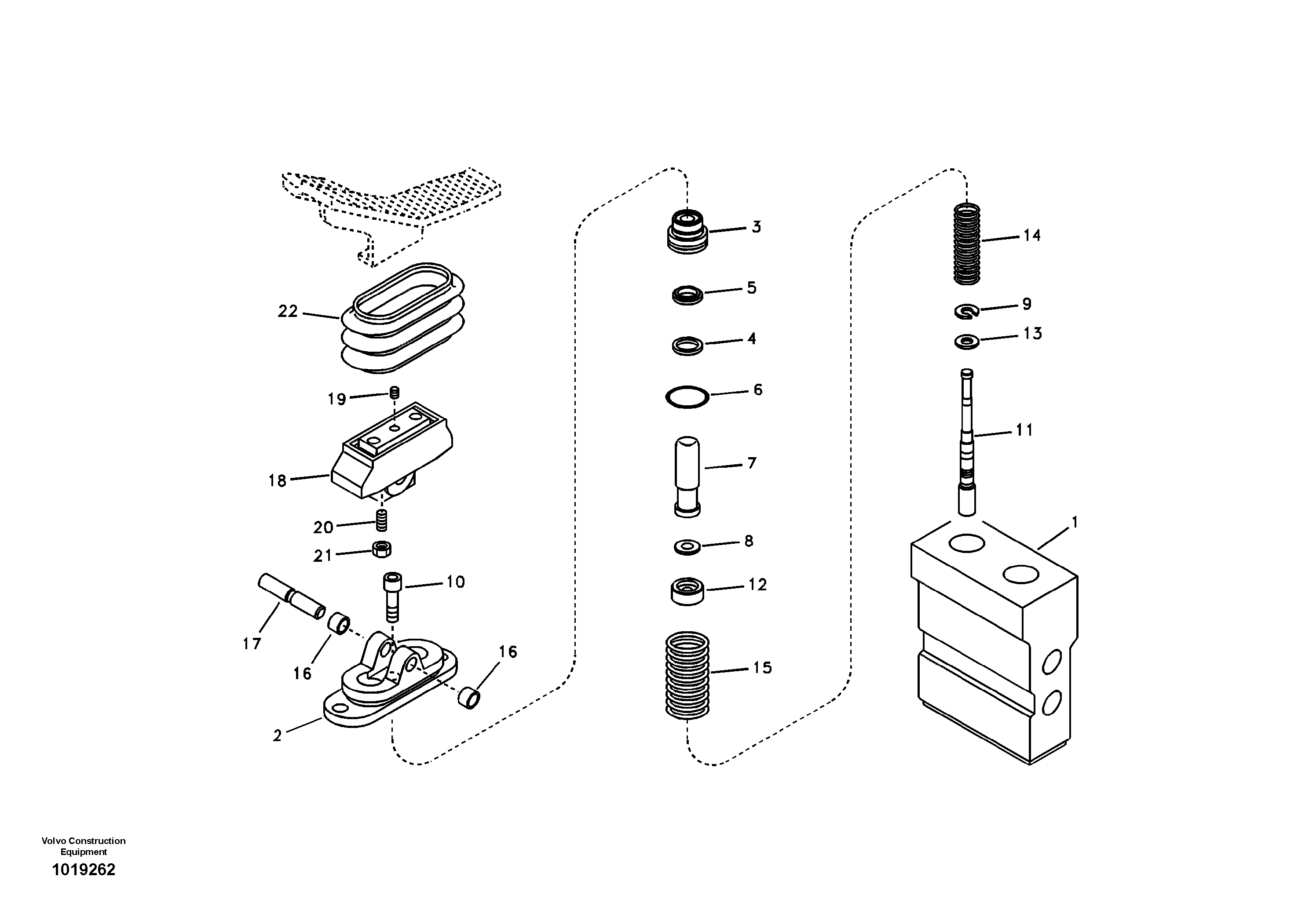 Схема запчастей Volvo EC700B - 9198 Working hydraulic, remote control valve pedal for hammer and shear EC700B