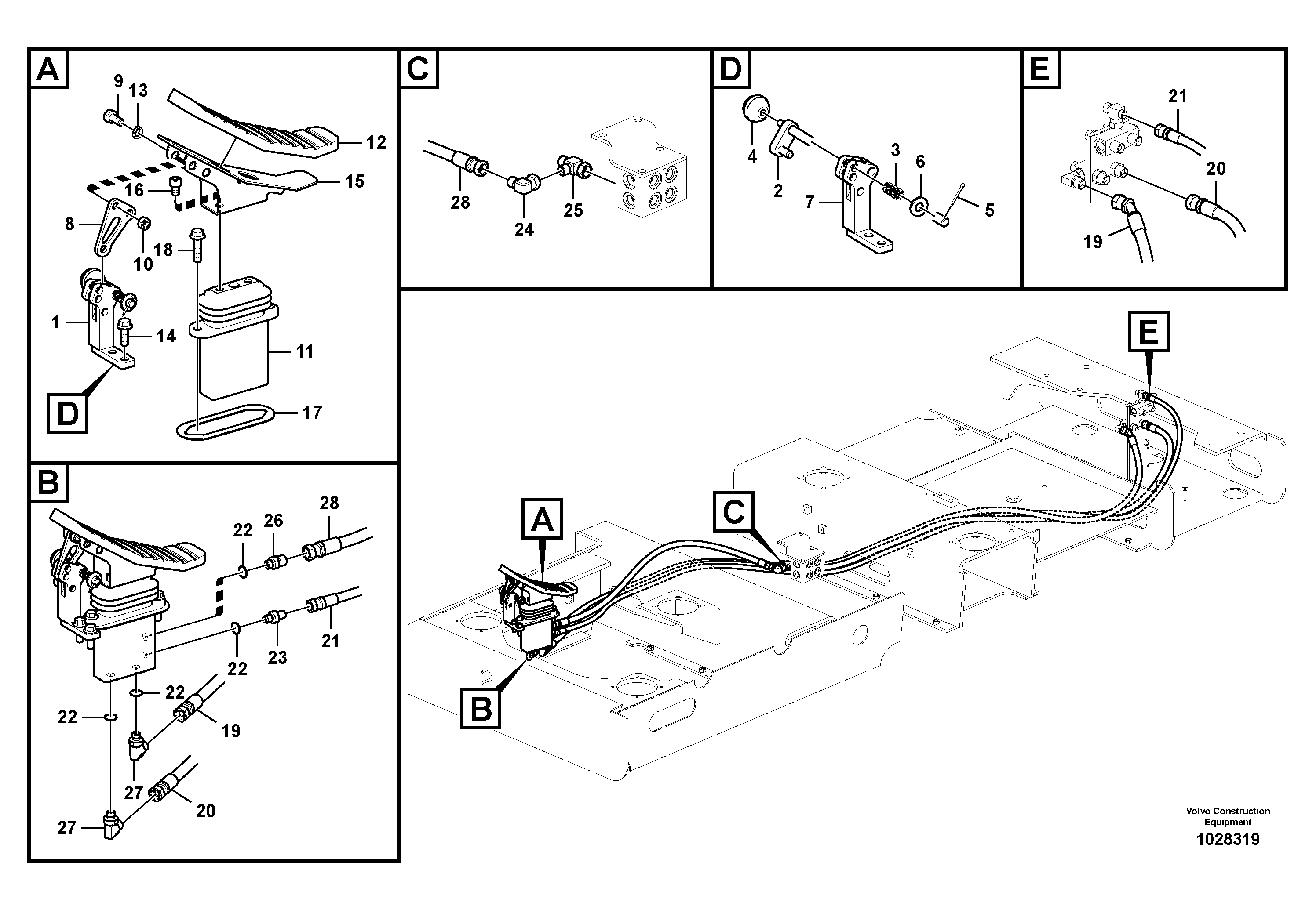 Схема запчастей Volvo EC700B - 96288 Servo system, hammer and shear EC700B