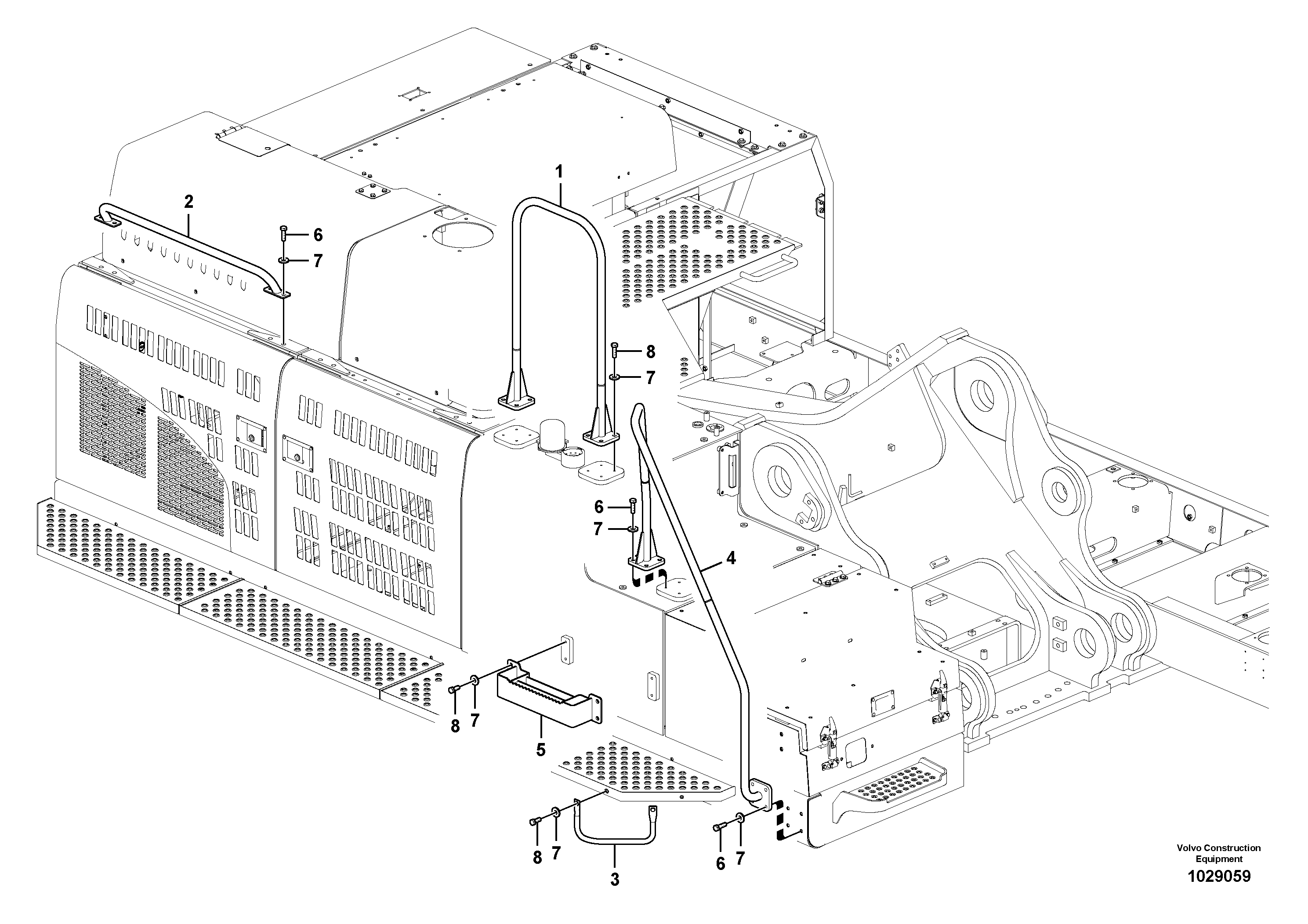 Схема запчастей Volvo EC700B - 55694 Перила EC700BHR HIGH REACH DEMOLITION