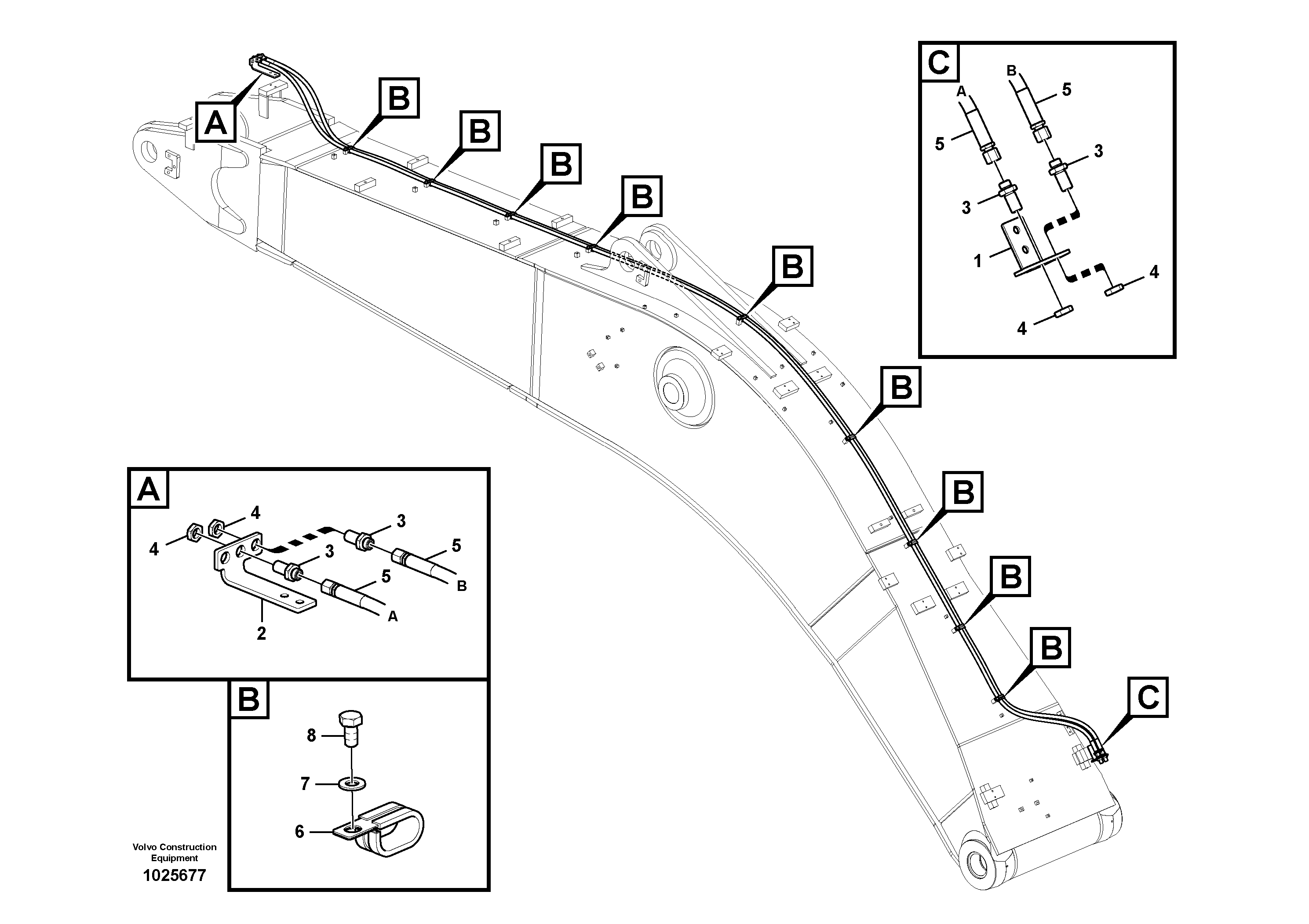 Схема запчастей Volvo EC700B - 29501 Working hydraulic, quick fit on boom EC700B