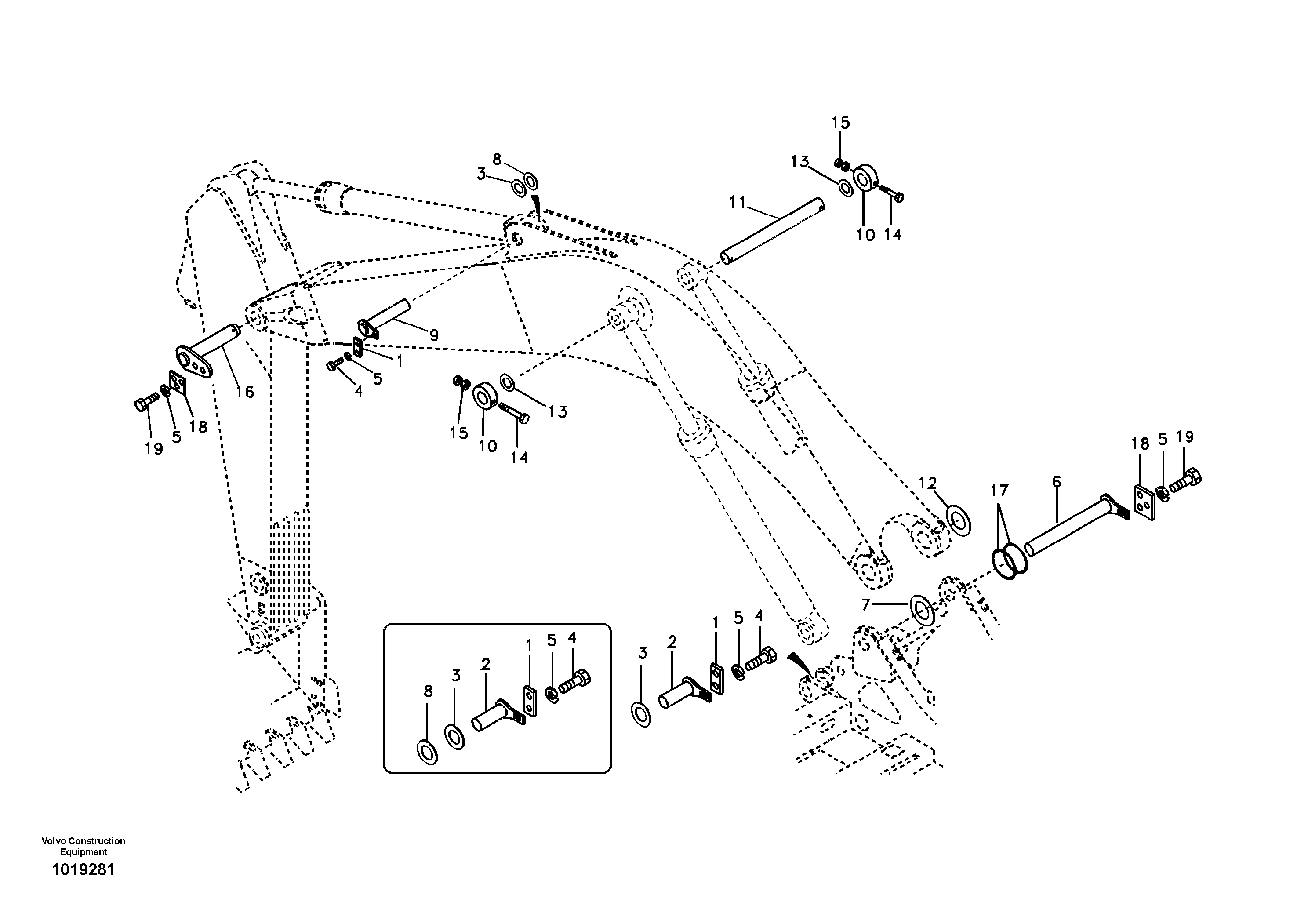 Схема запчастей Volvo EC700B - 99284 Links to boom EC700B