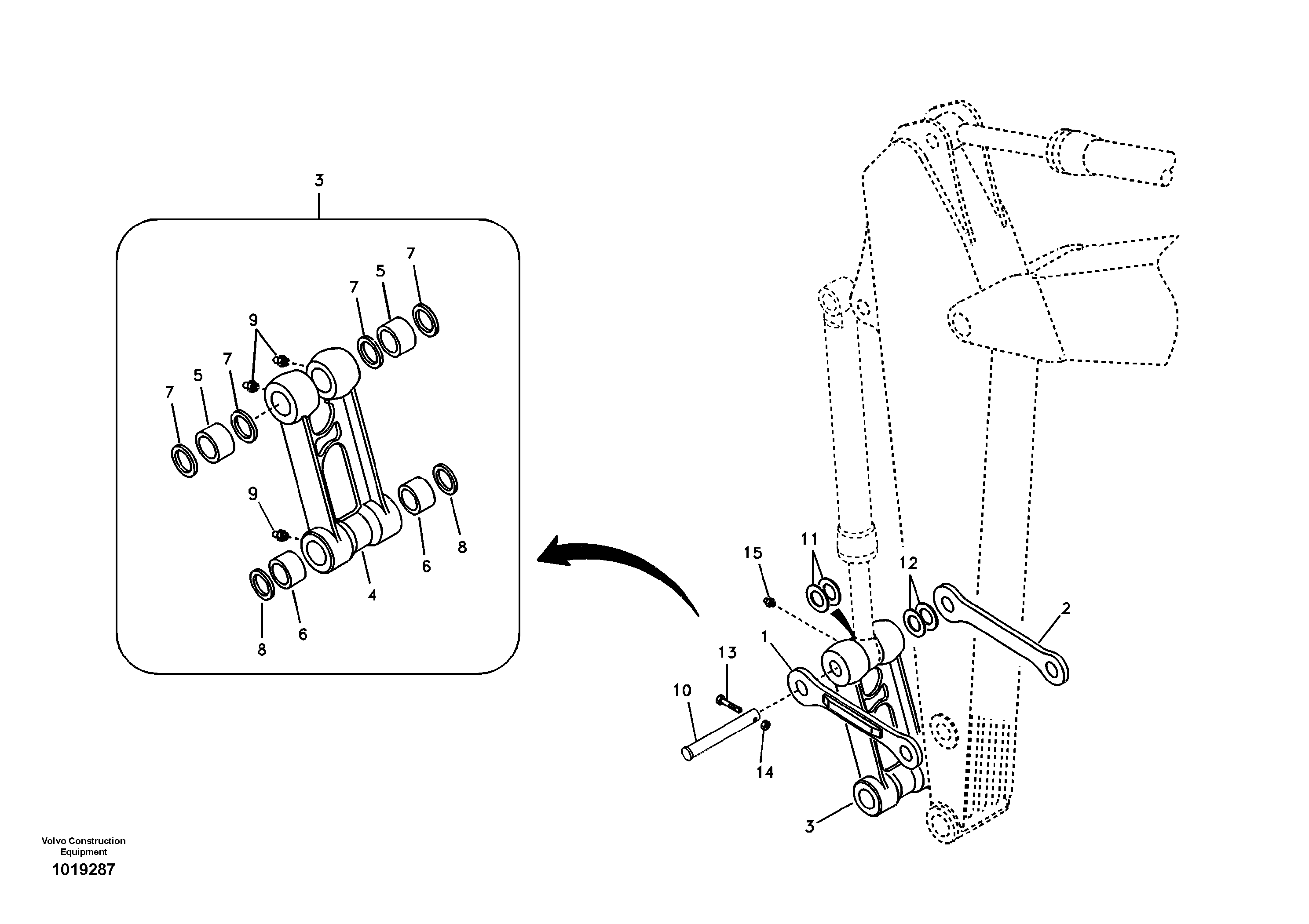 Схема запчастей Volvo EC700B - 67611 Links to connecting rod EC700B