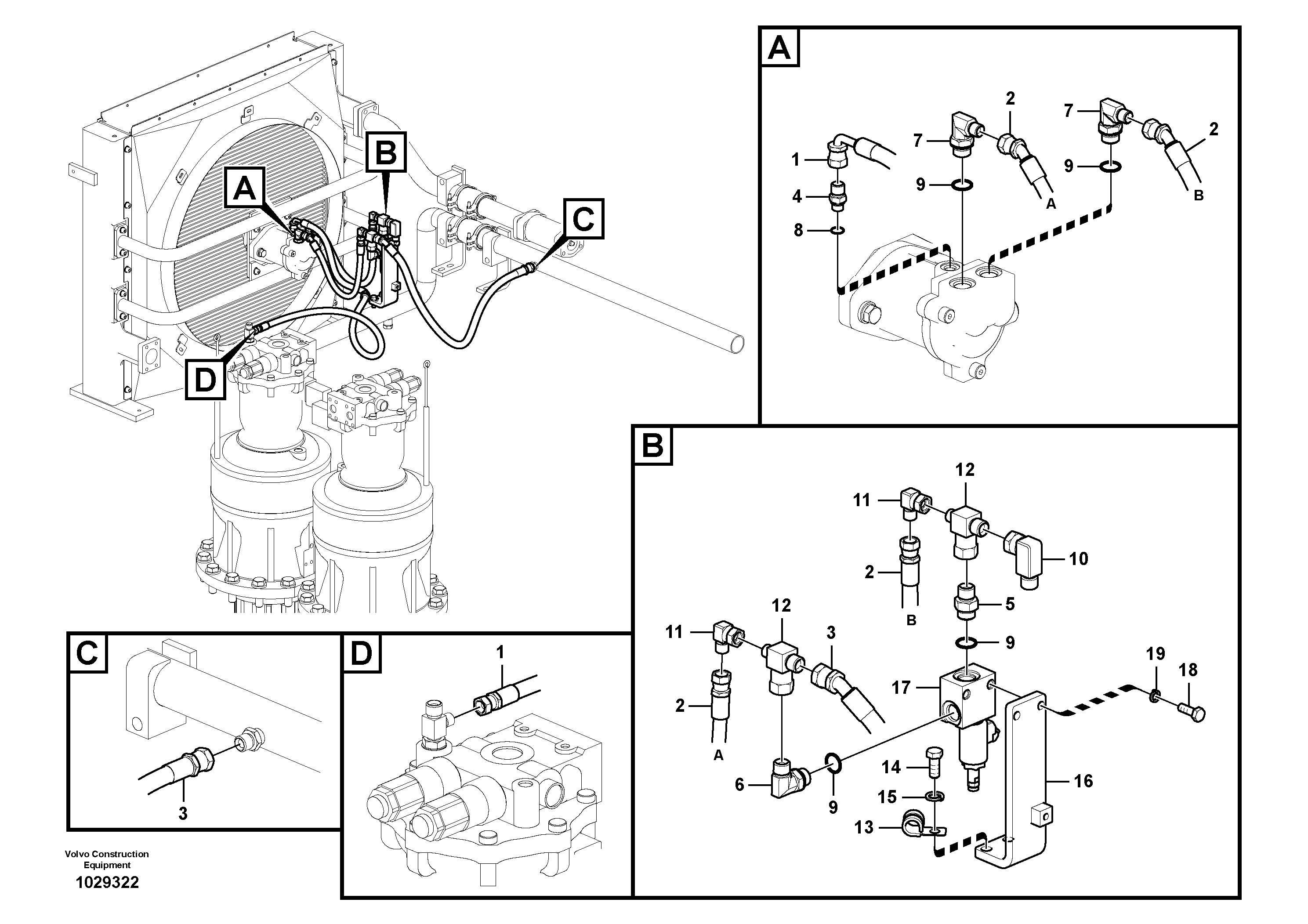 Схема запчастей Volvo EC700B - 54172 Гидравлика, система масляного охлаждения EC700BHR HIGH REACH DEMOLITION