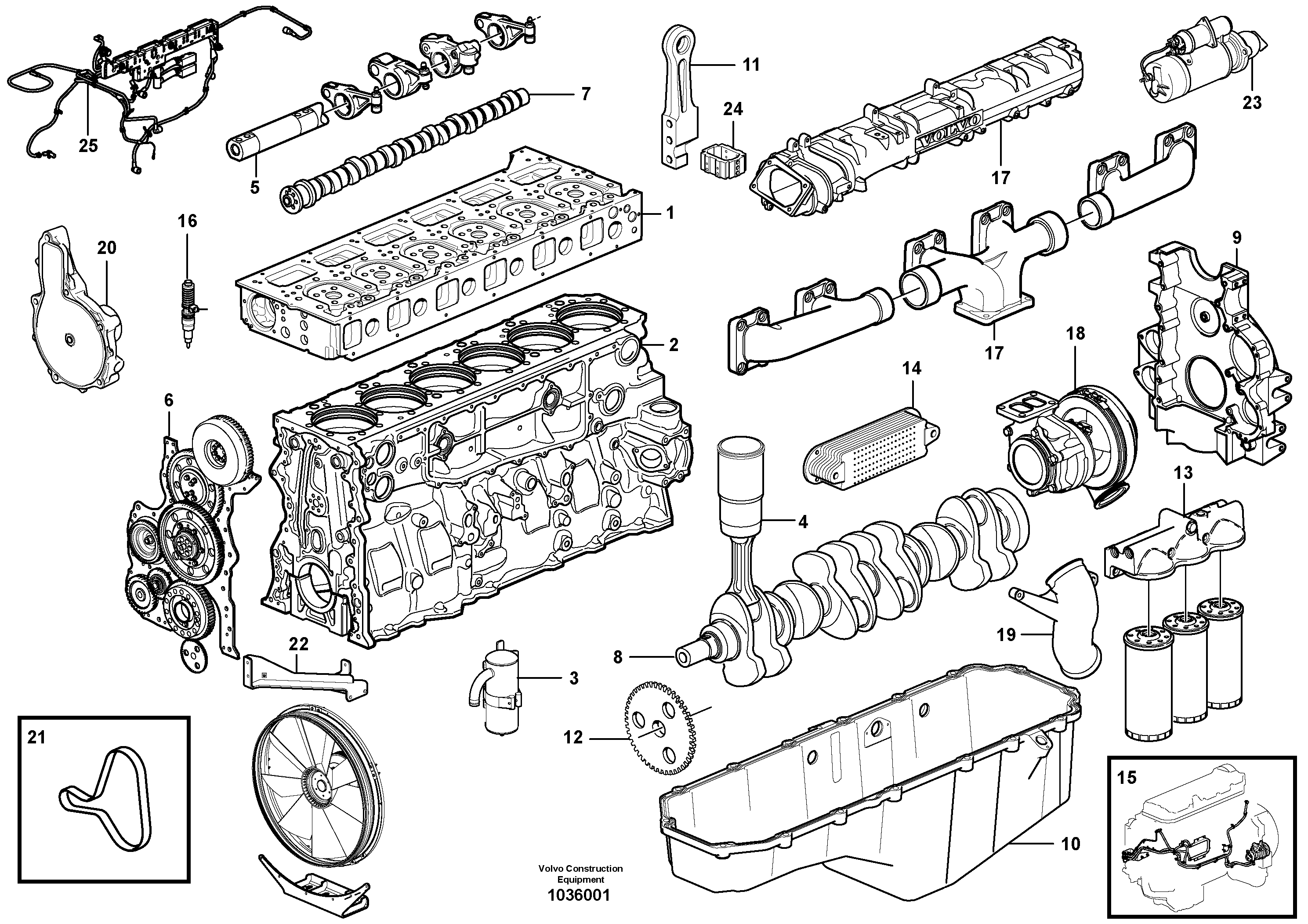 Схема запчастей Volvo EC700B - 28834 Двигатель в сборе EC700B