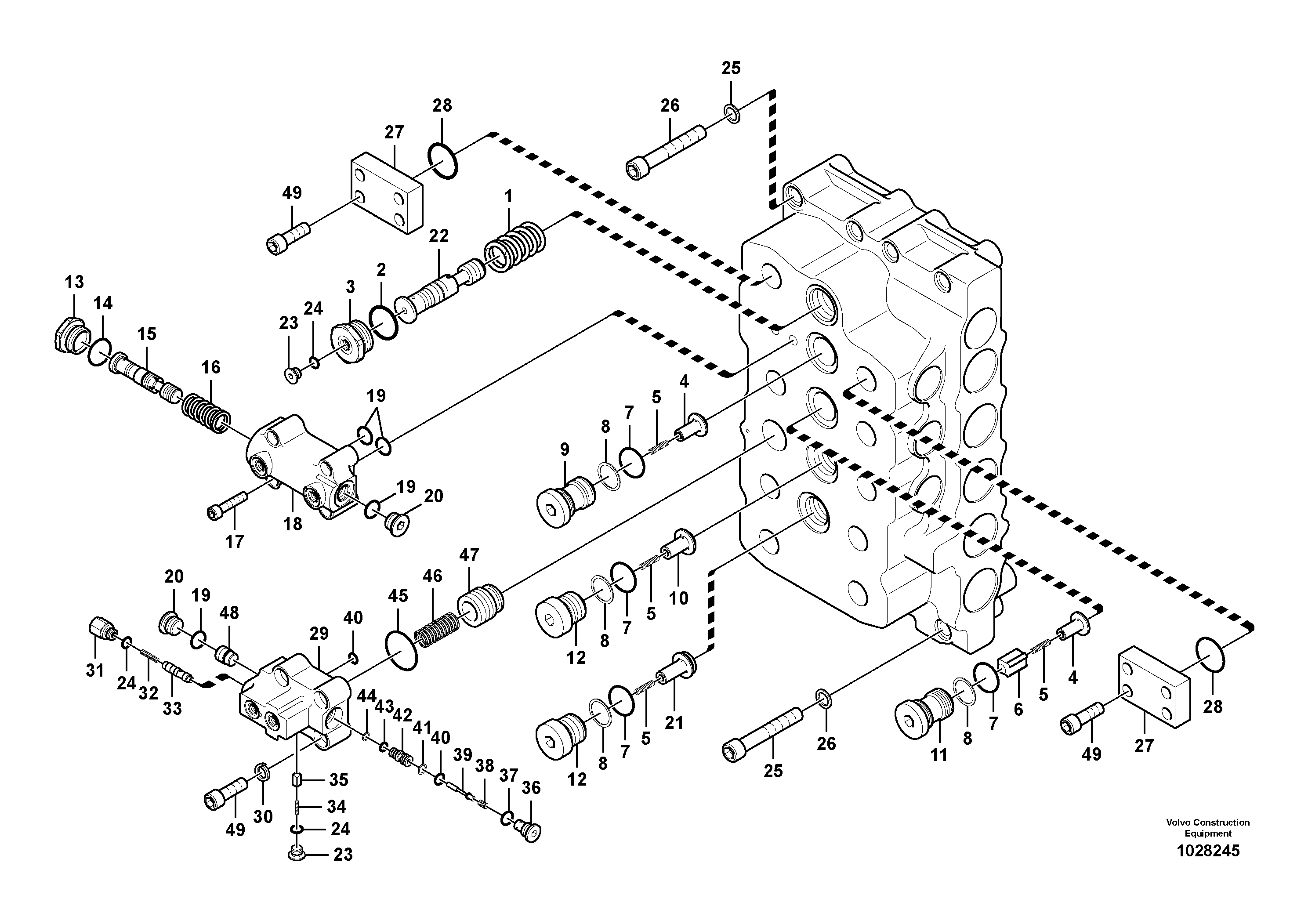 Схема запчастей Volvo EC700B - 54183 Гидрораспределитель (главный управляющий клапан) EC700BHR HIGH REACH DEMOLITION