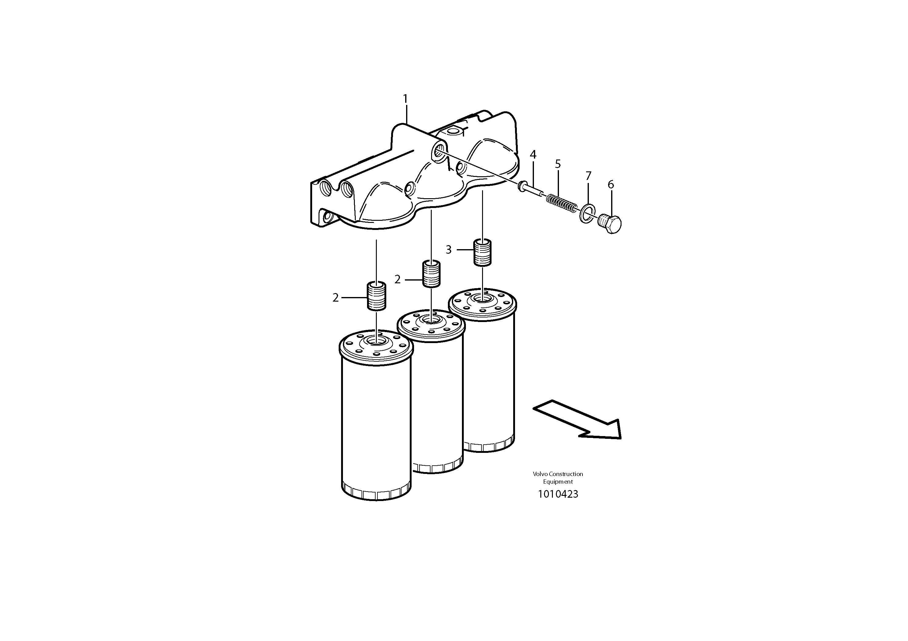 Схема запчастей Volvo EC700B - 29547 Oil filter housing EC700B