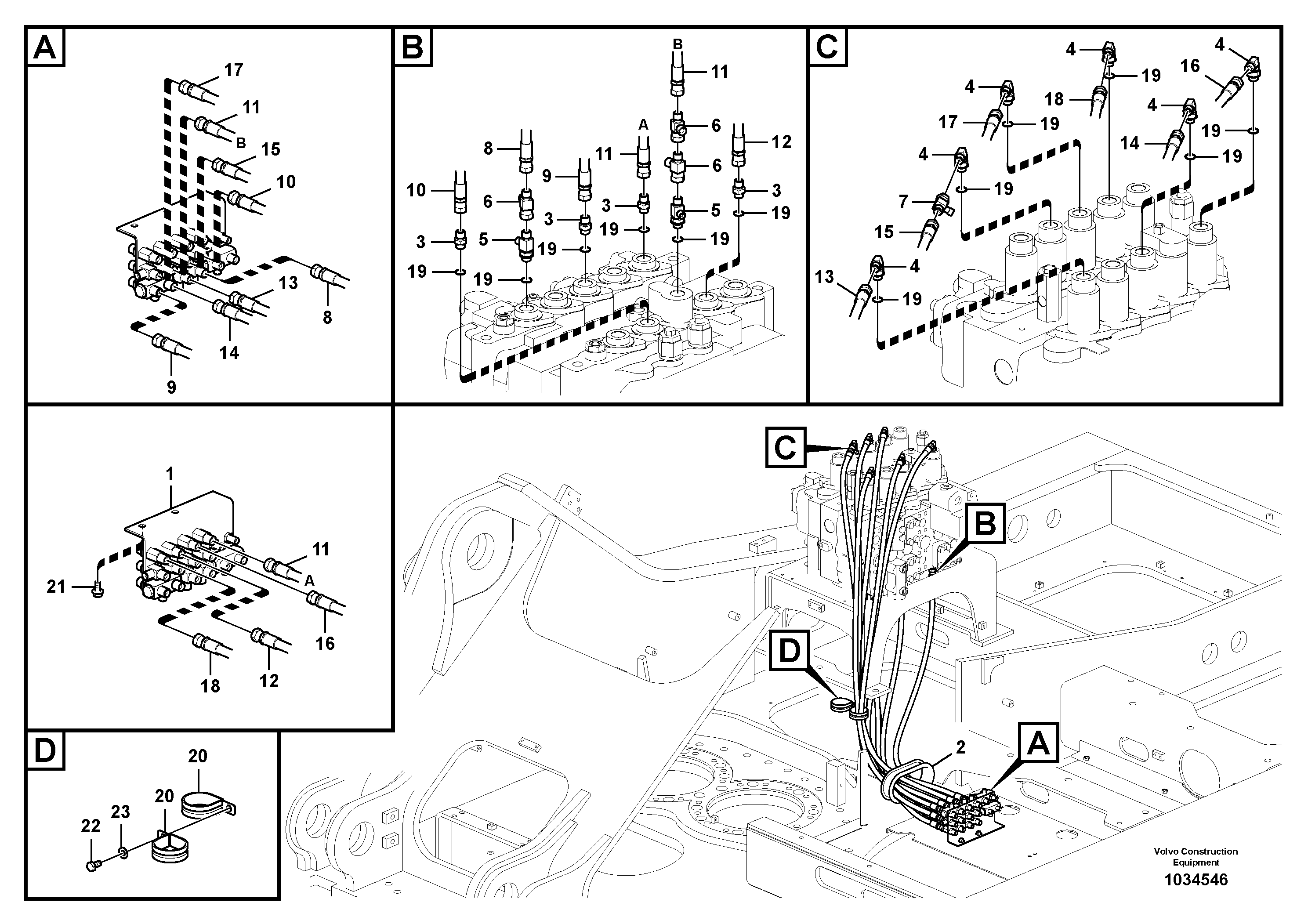 Схема запчастей Volvo EC700B - 54194 Servo system, hammer and shear EC700BHR HIGH REACH DEMOLITION