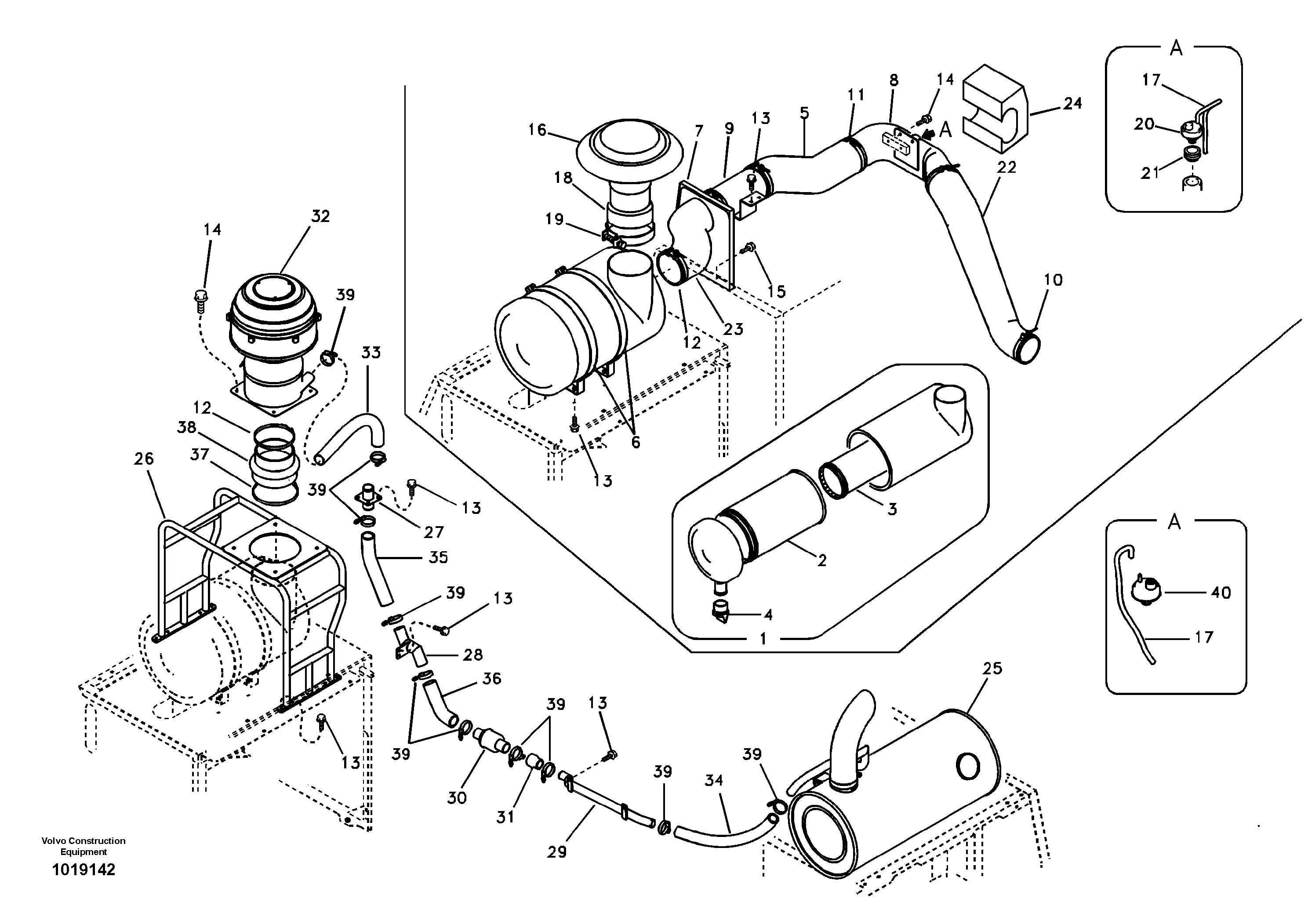 Схема запчастей Volvo EC700B - 33836 Система впуска EC700B