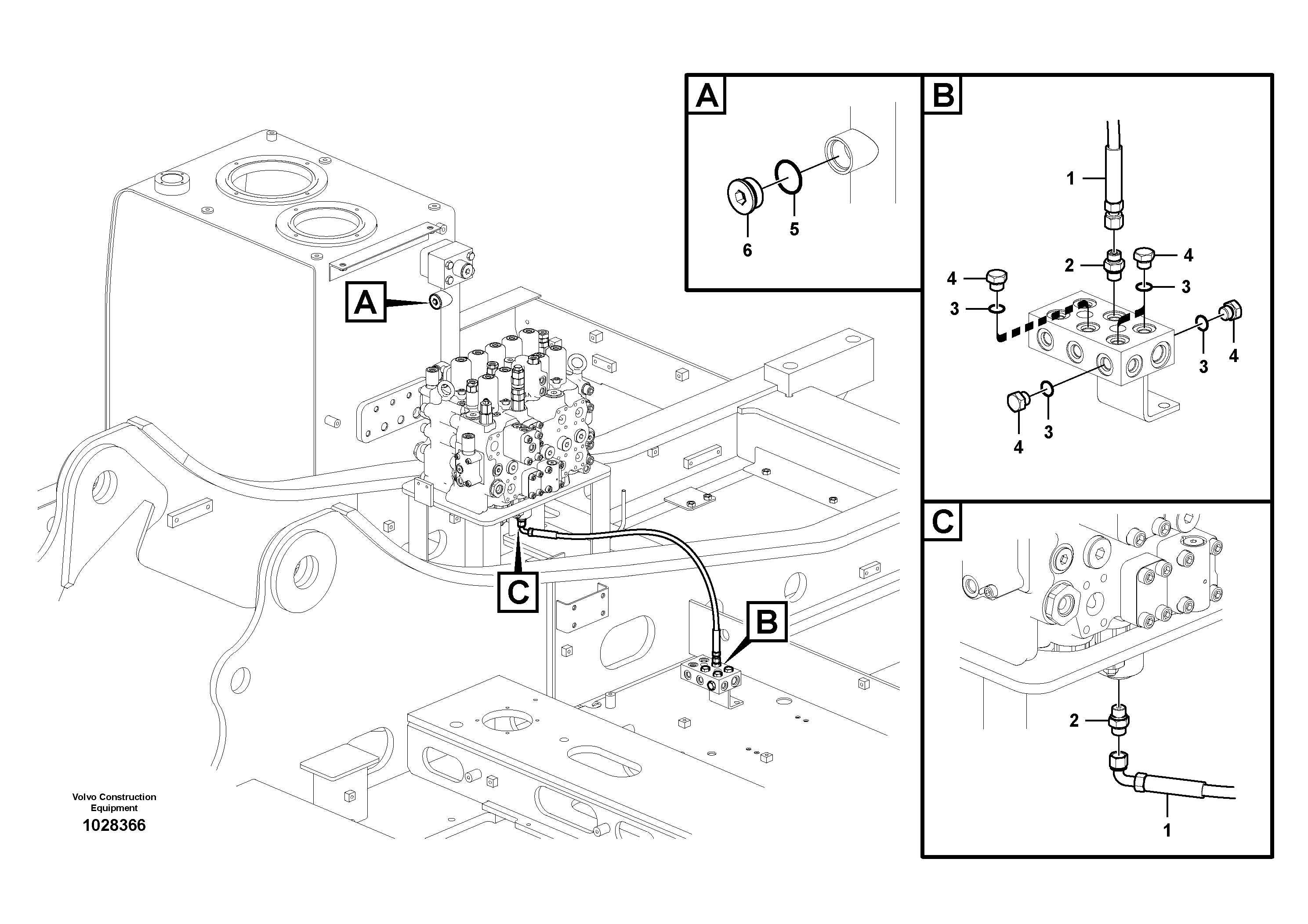 Схема запчастей Volvo EC210C - 43998 Servo system, hammer and shear EC210C