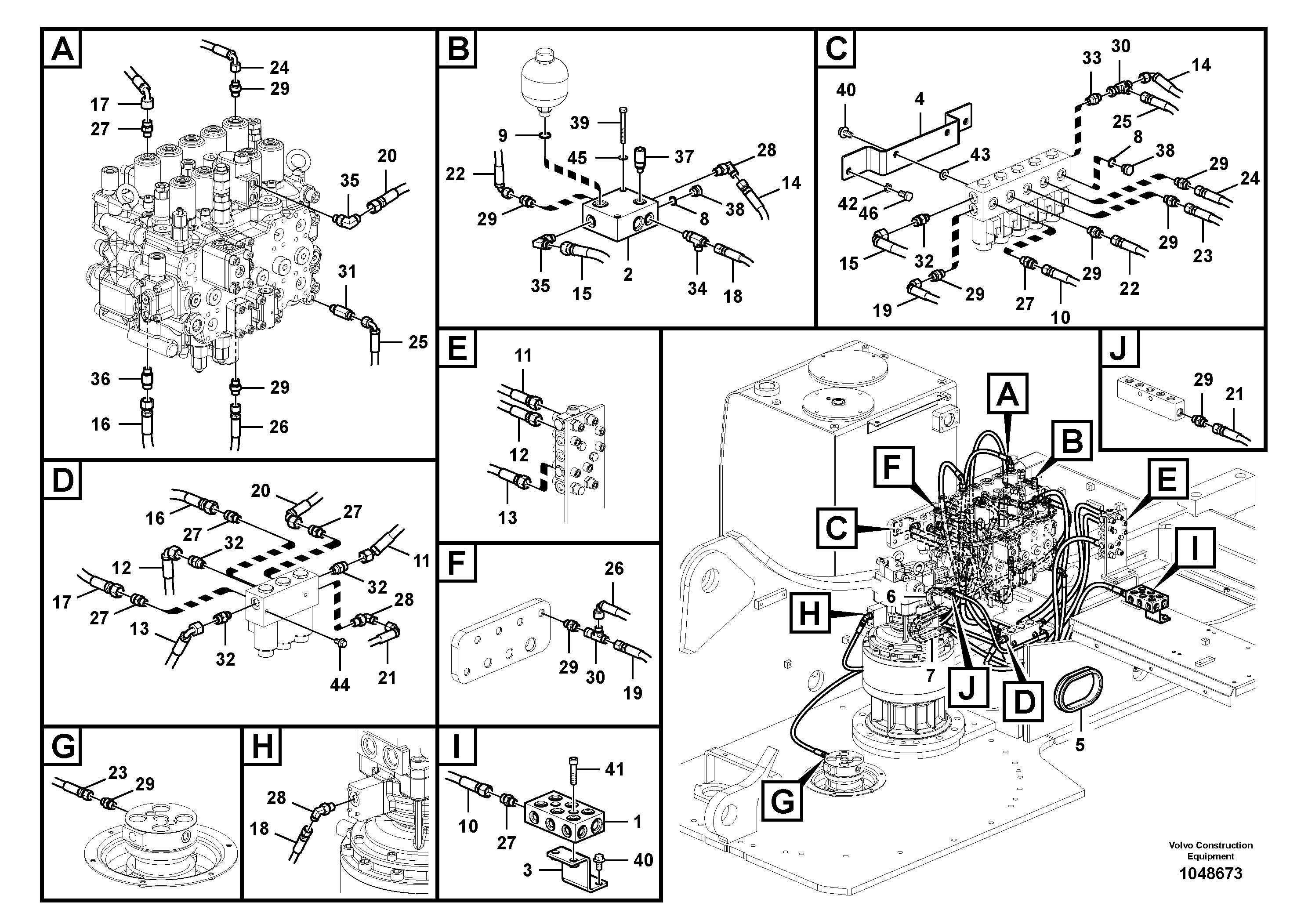 Схема запчастей Volvo EC210C - 68076 Servo system, elevating cab EC210C