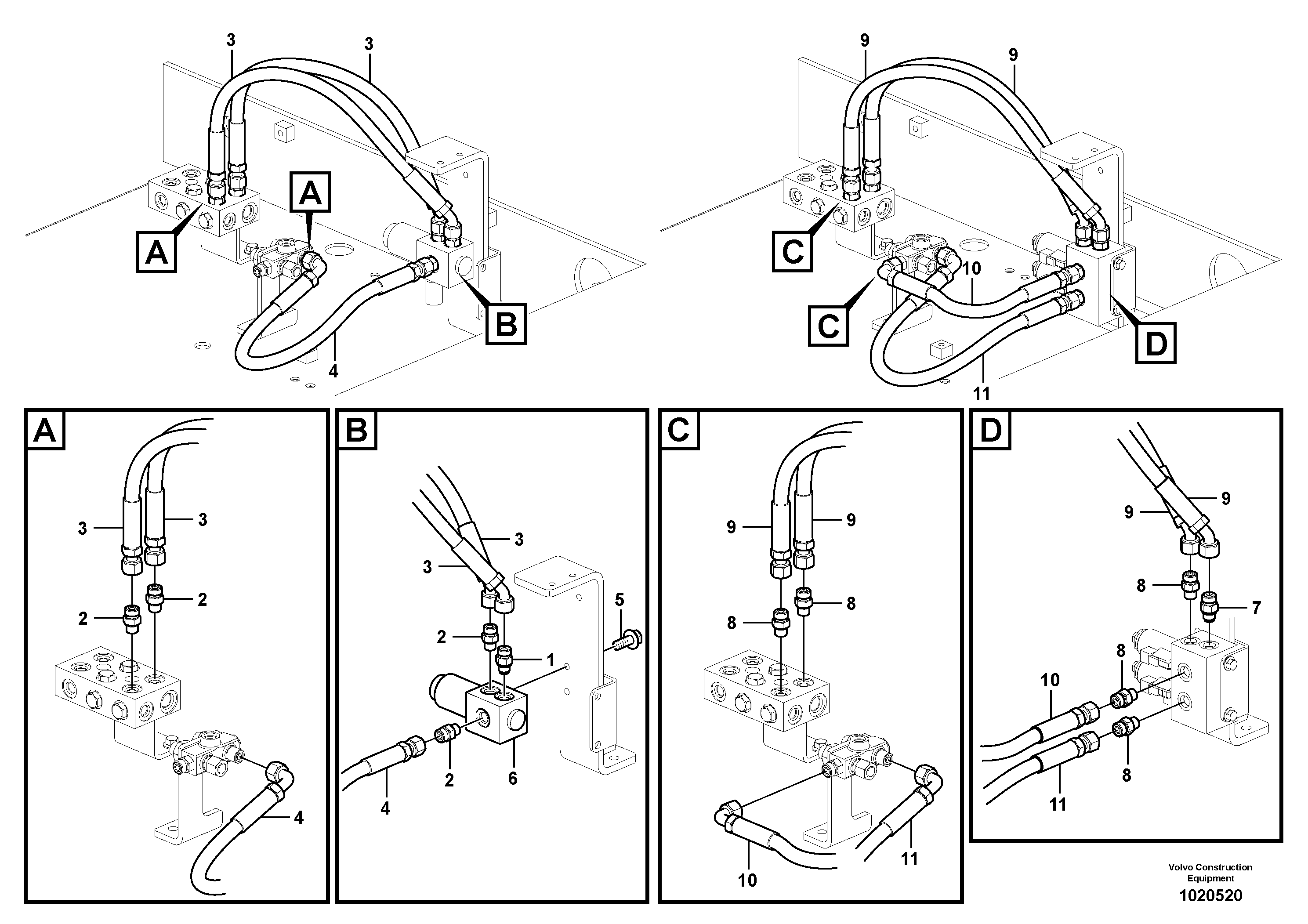 Схема запчастей Volvo EC210C - 82935 Servo system, hammer and shear EC210C
