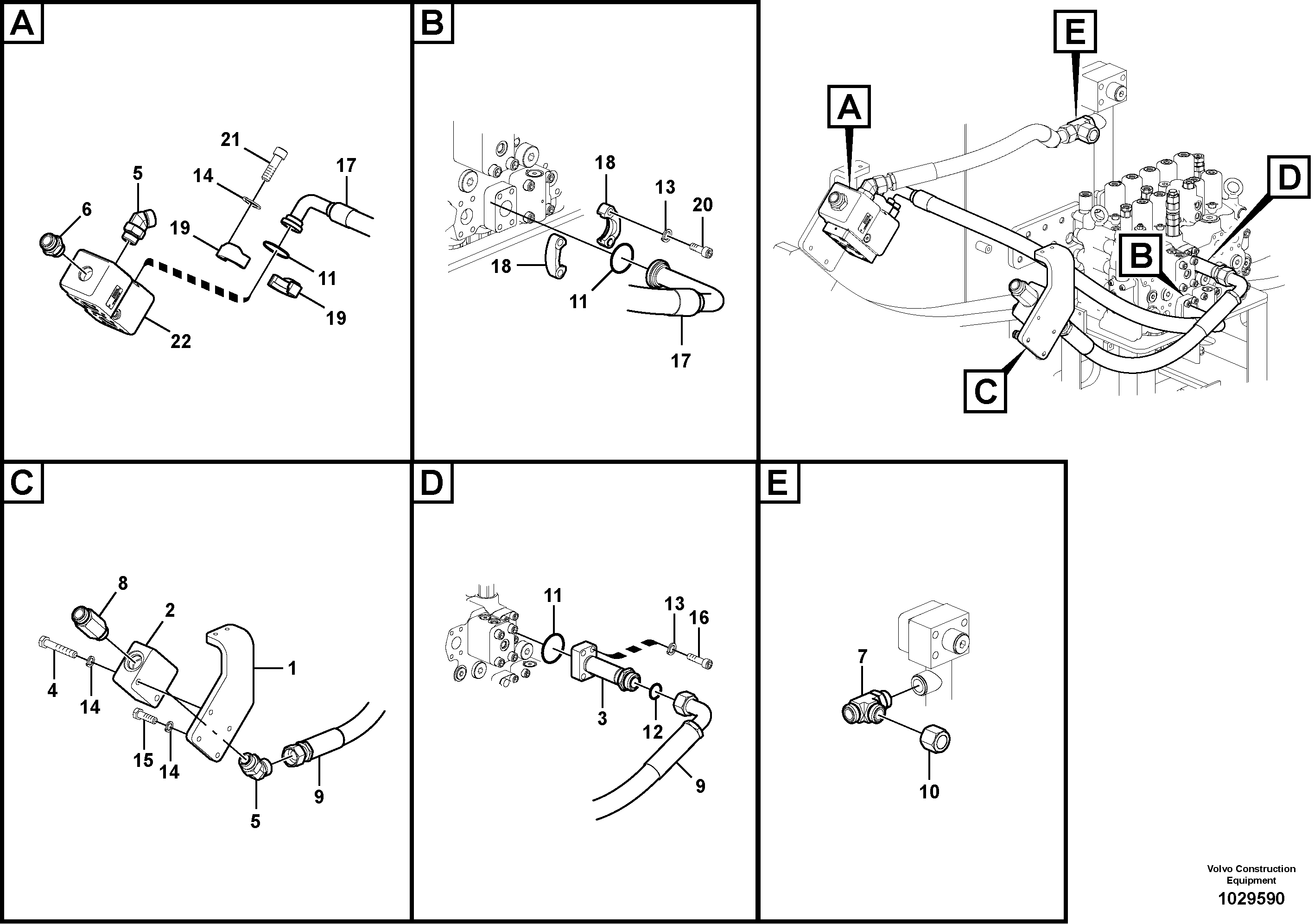 Схема запчастей Volvo EC210C - 22763 Working hydraulic, hammer and shear for upper EC210C