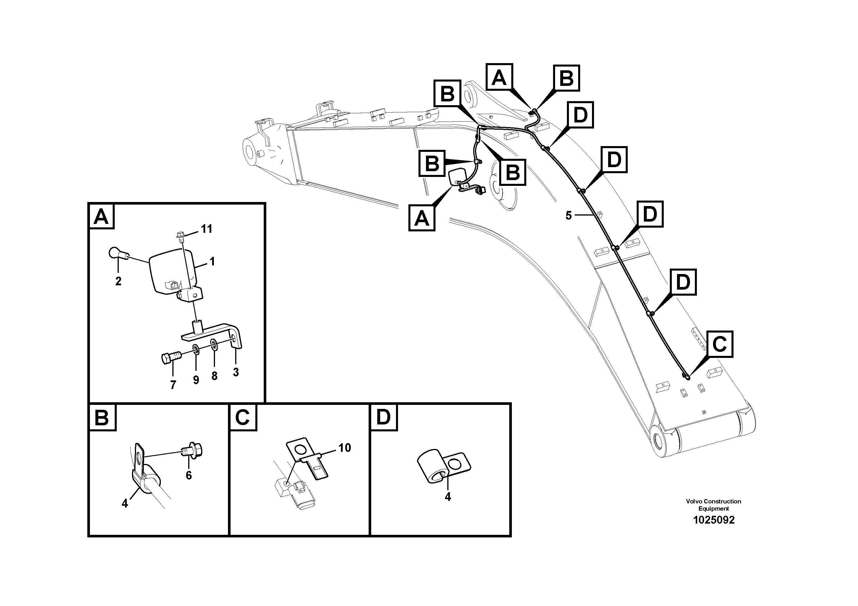 Схема запчастей Volvo EC210C - 5541 Working lamp on boom EC210C