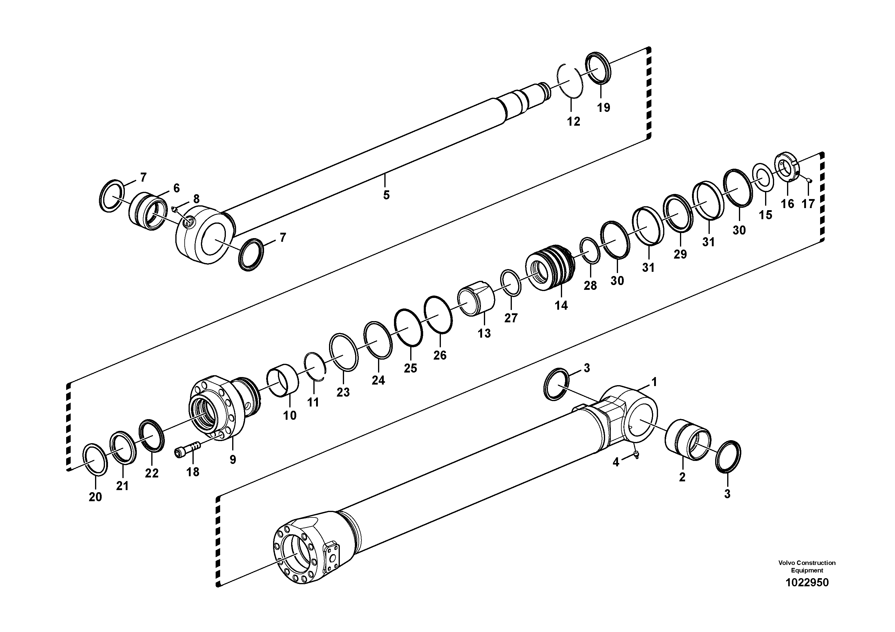 Схема запчастей Volvo EC210C - 101238 Bucket cylinder, long reach EC210C