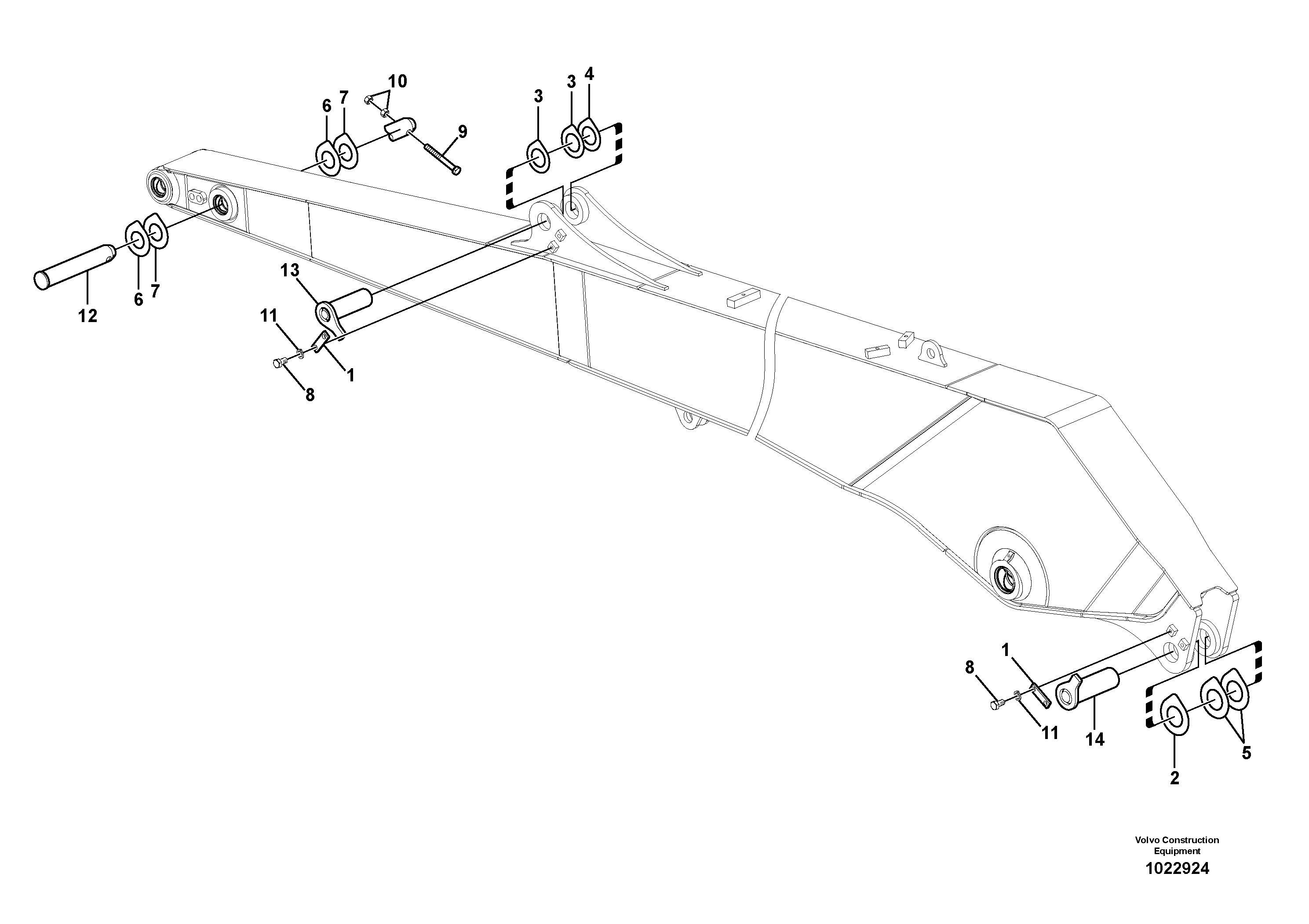 Схема запчастей Volvo EC210C - 85279 Links to dipper arm, long reach EC210C