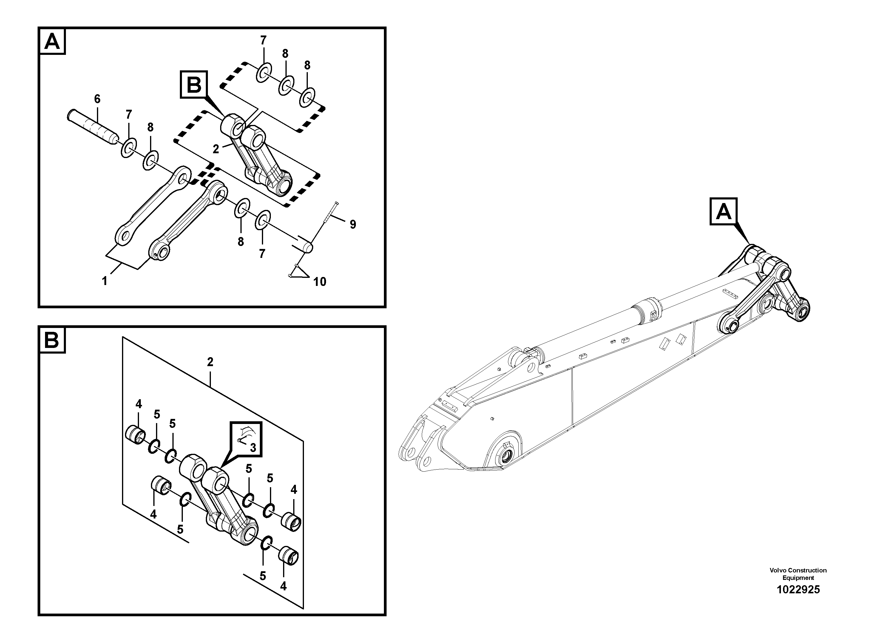 Схема запчастей Volvo EC210C - 92702 Links to connecting rod EC210C