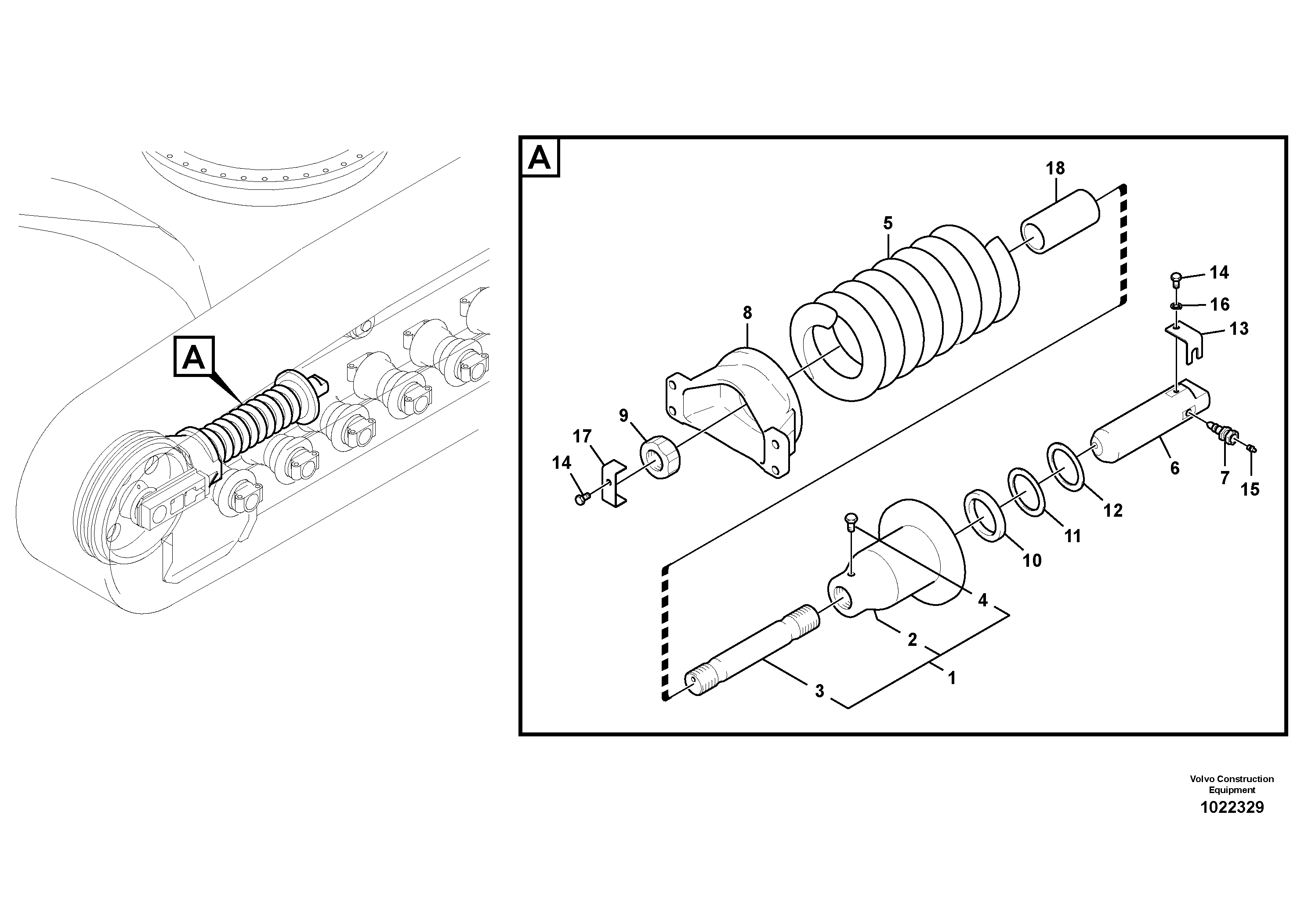 Схема запчастей Volvo EC210C - 78354 Undercarriage, spring package EC210C