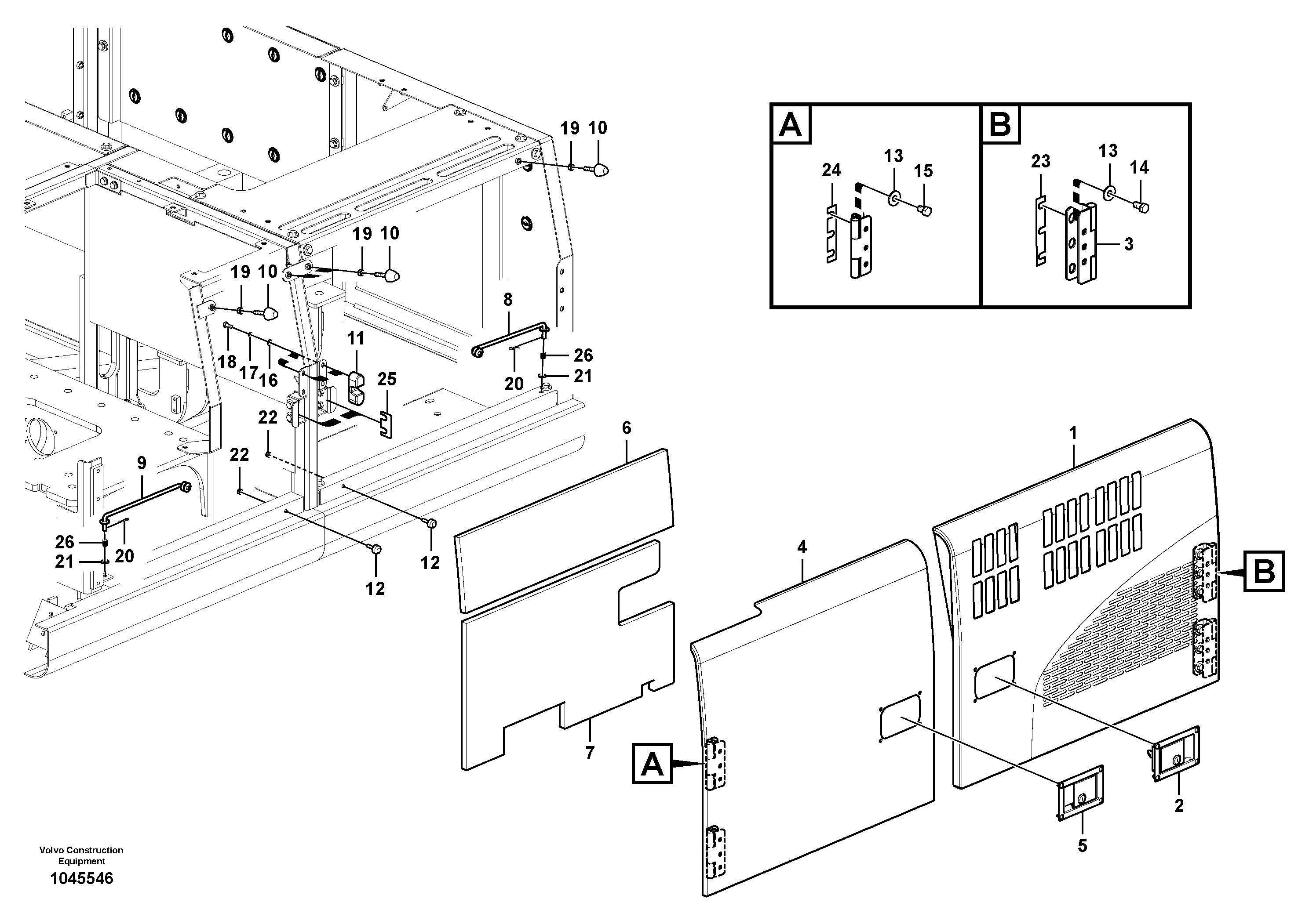 Схема запчастей Volvo EC210C - 36289 Door, side EC210C