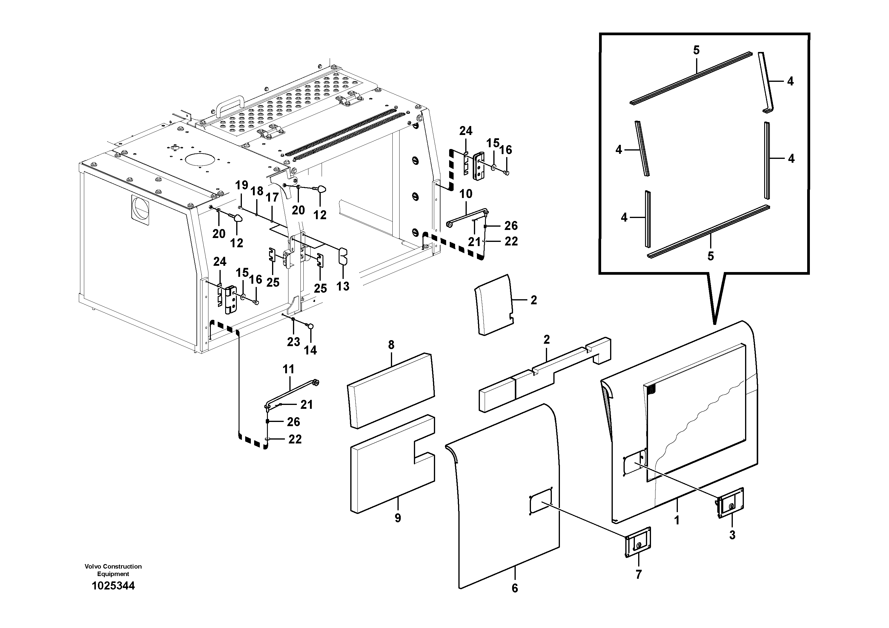 Схема запчастей Volvo EC210C - 52149 Door, side EC210C