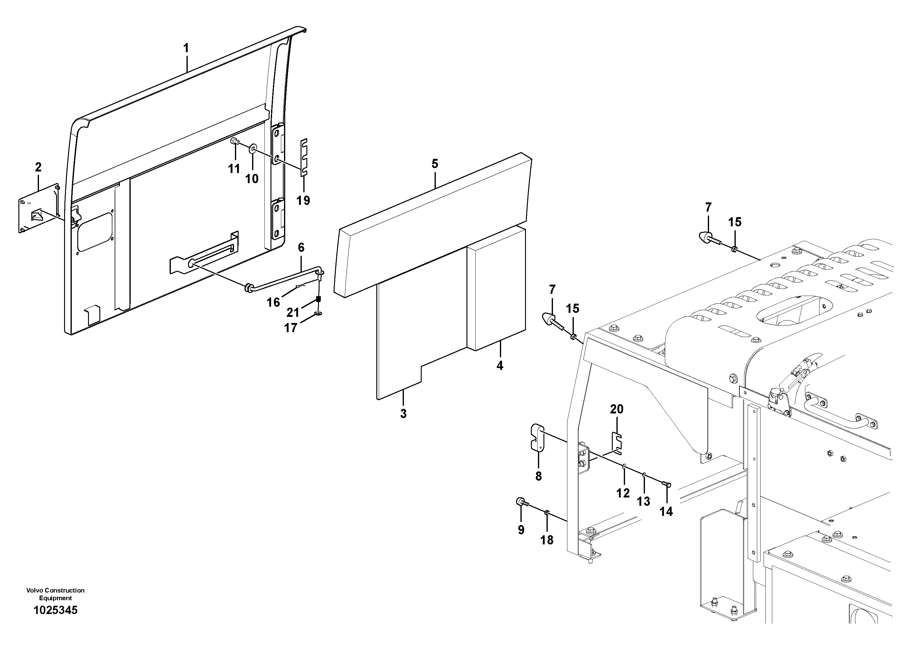 Схема запчастей Volvo EC210C - 52859 Door, side EC210C