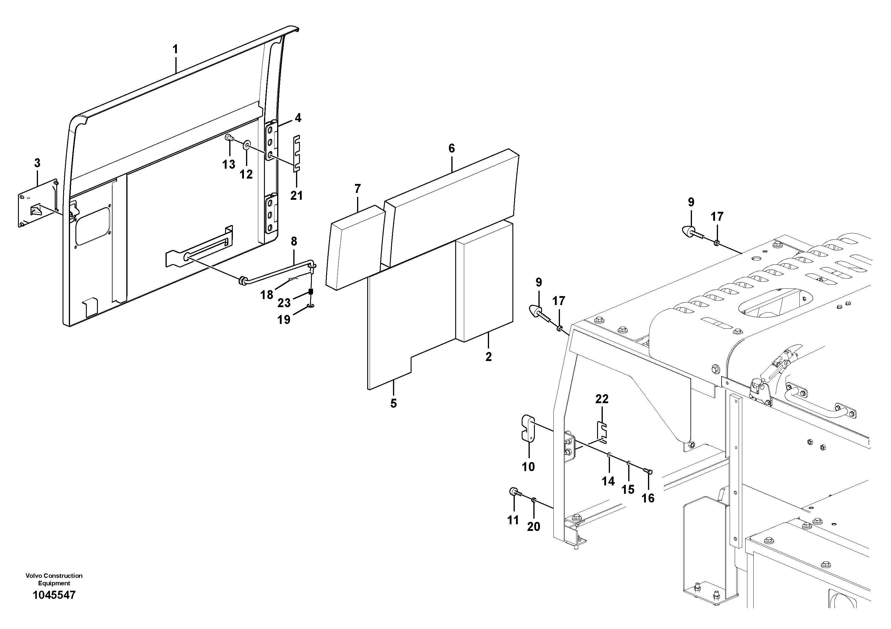 Схема запчастей Volvo EC210C - 54869 Door, side EC210C