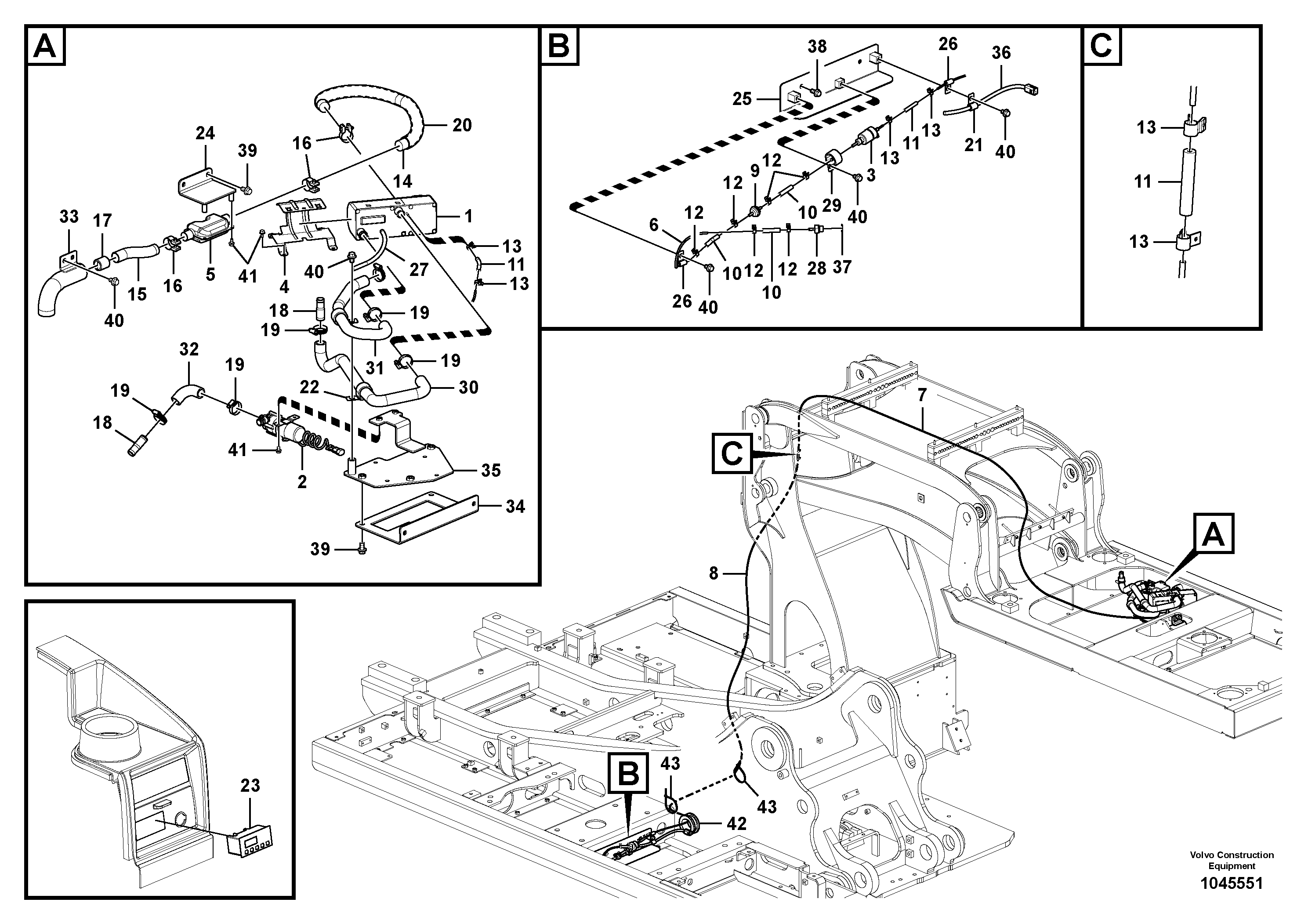 Схема запчастей Volvo EC210C - 2512 Auxiliary Heater EC210C