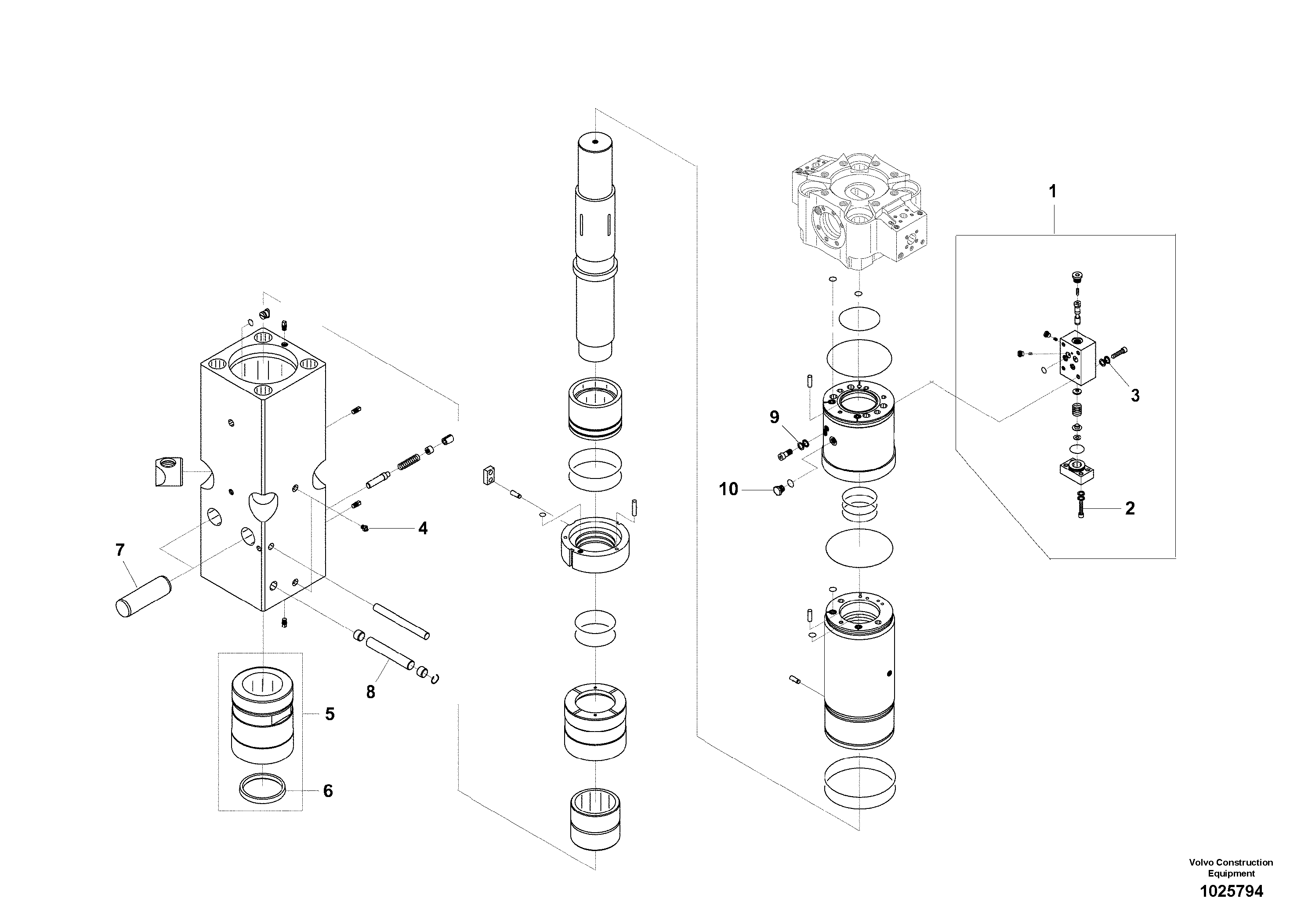 Схема запчастей Volvo EC210C - 45385 Hydraulic Hammer, Accumulator Housing ATTACHMENTS ATTACHMENTS EXCAVATORS BUCKETS&HAMMERS, GEN. B/C