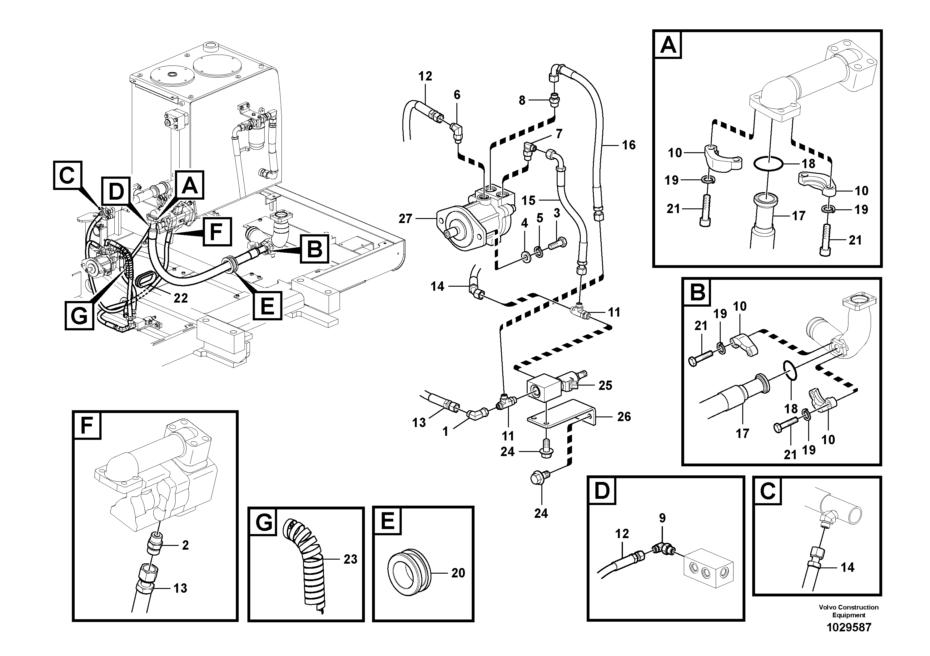 Схема запчастей Volvo EC210C - 96127 Гидравлика, система масляного охлаждения EC210C