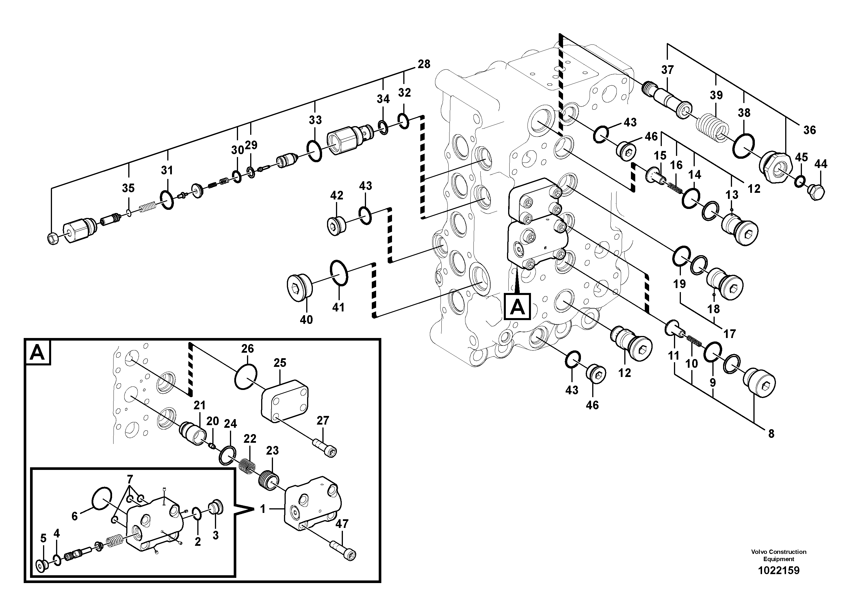 Схема запчастей Volvo EC210C - 93939 Гидрораспределитель (главный управляющий клапан) EC210C