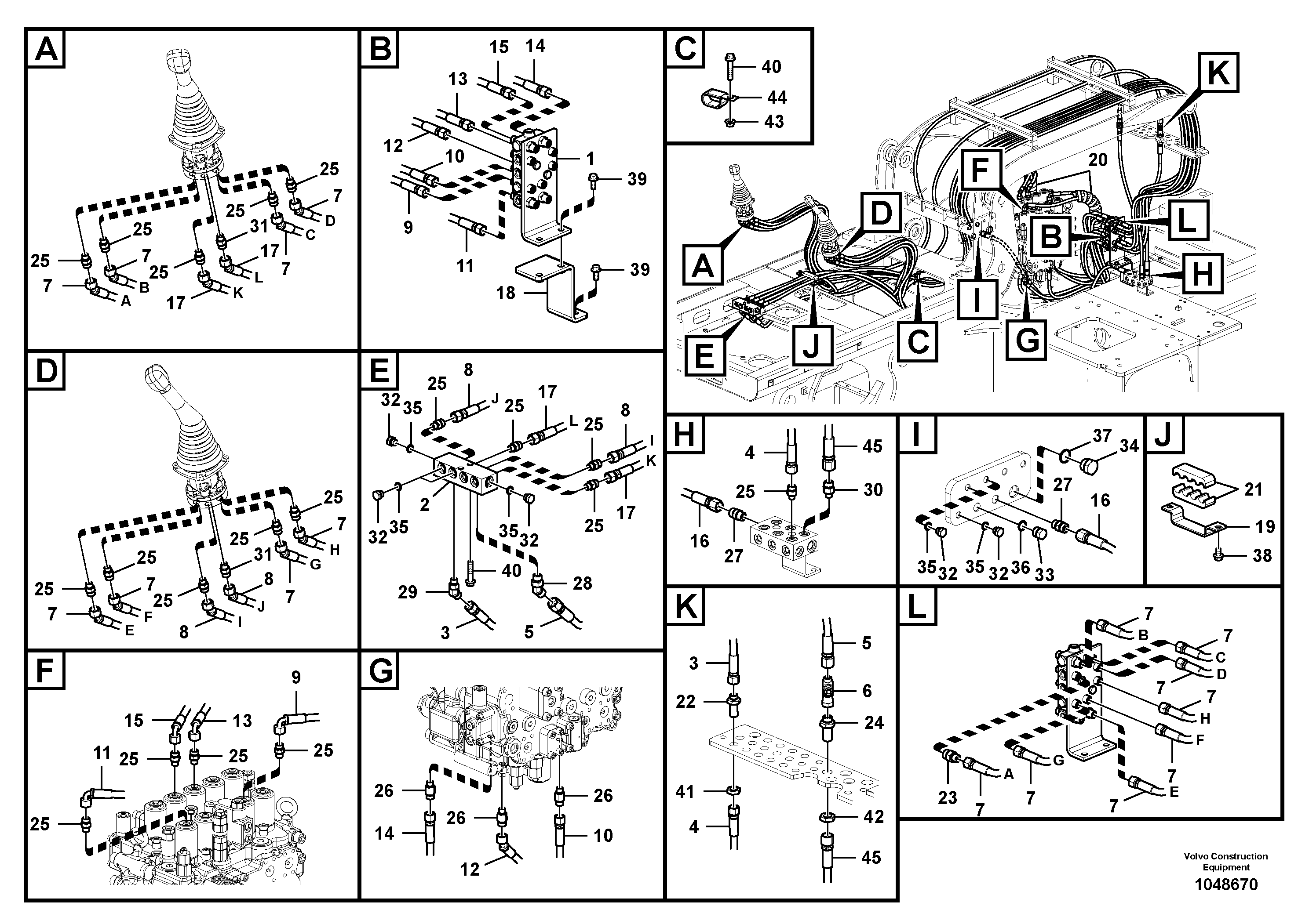 Схема запчастей Volvo EC210C - 102102 Servo system, elevating cab EC210C