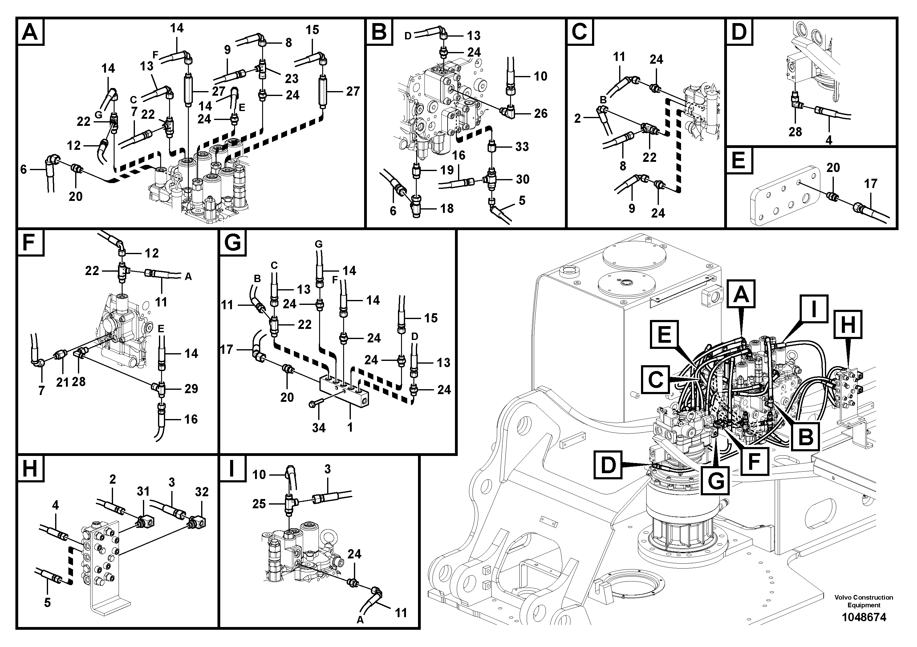 Схема запчастей Volvo EC210C - 104939 Servo system, elevating cab EC210C