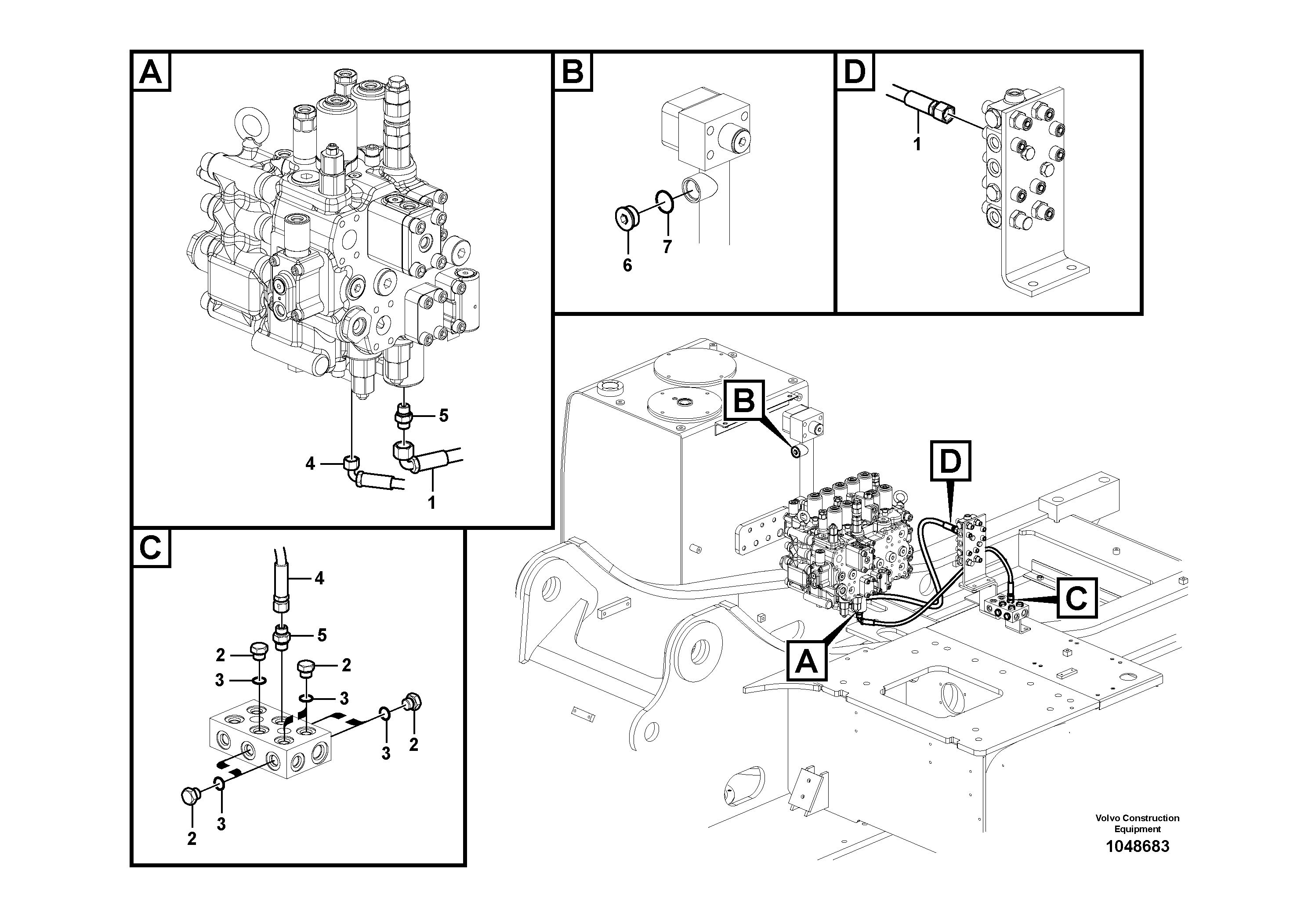 Схема запчастей Volvo EC210C - 34548 Servo system, elevating cab EC210C